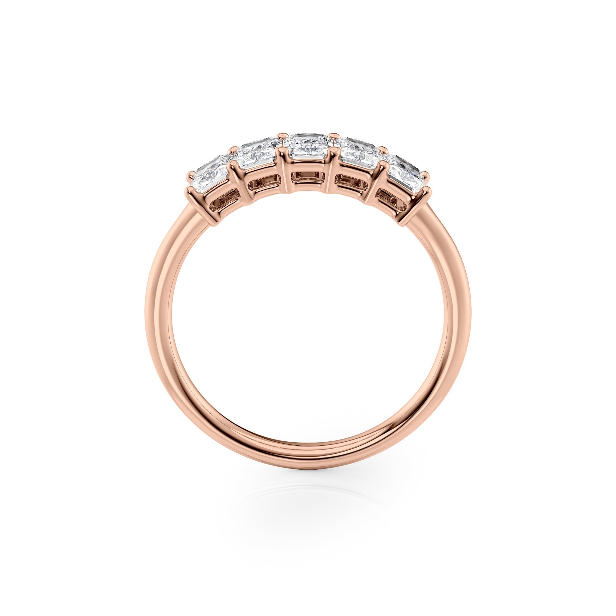 1ct Isidra Radiant Cut Moissanite Ring - Rose Gold