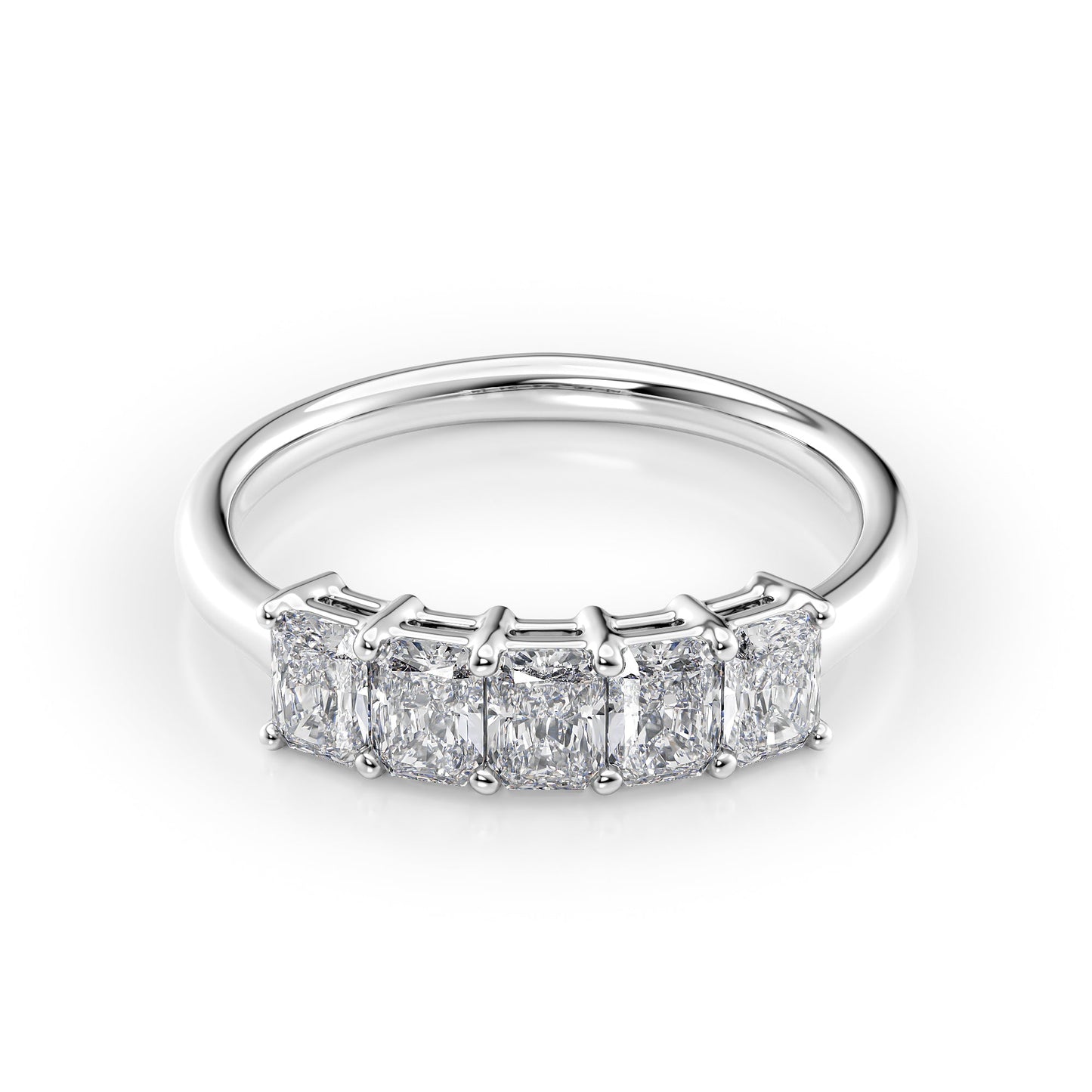 1ct Isidra Radiant Cut Moissanite Ring - Silver
