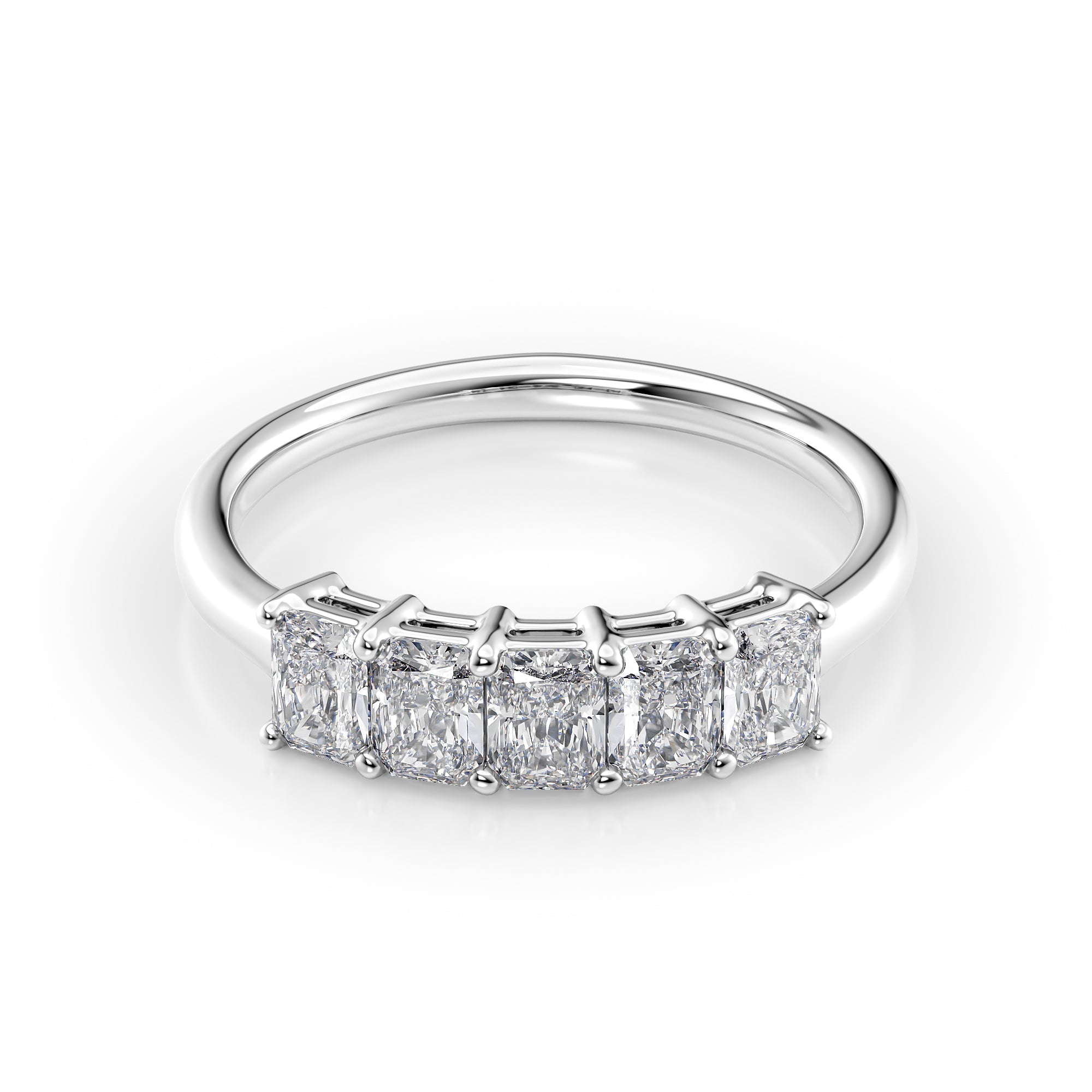1ct Isidra Radiant Cut Moissanite Ring - Silver