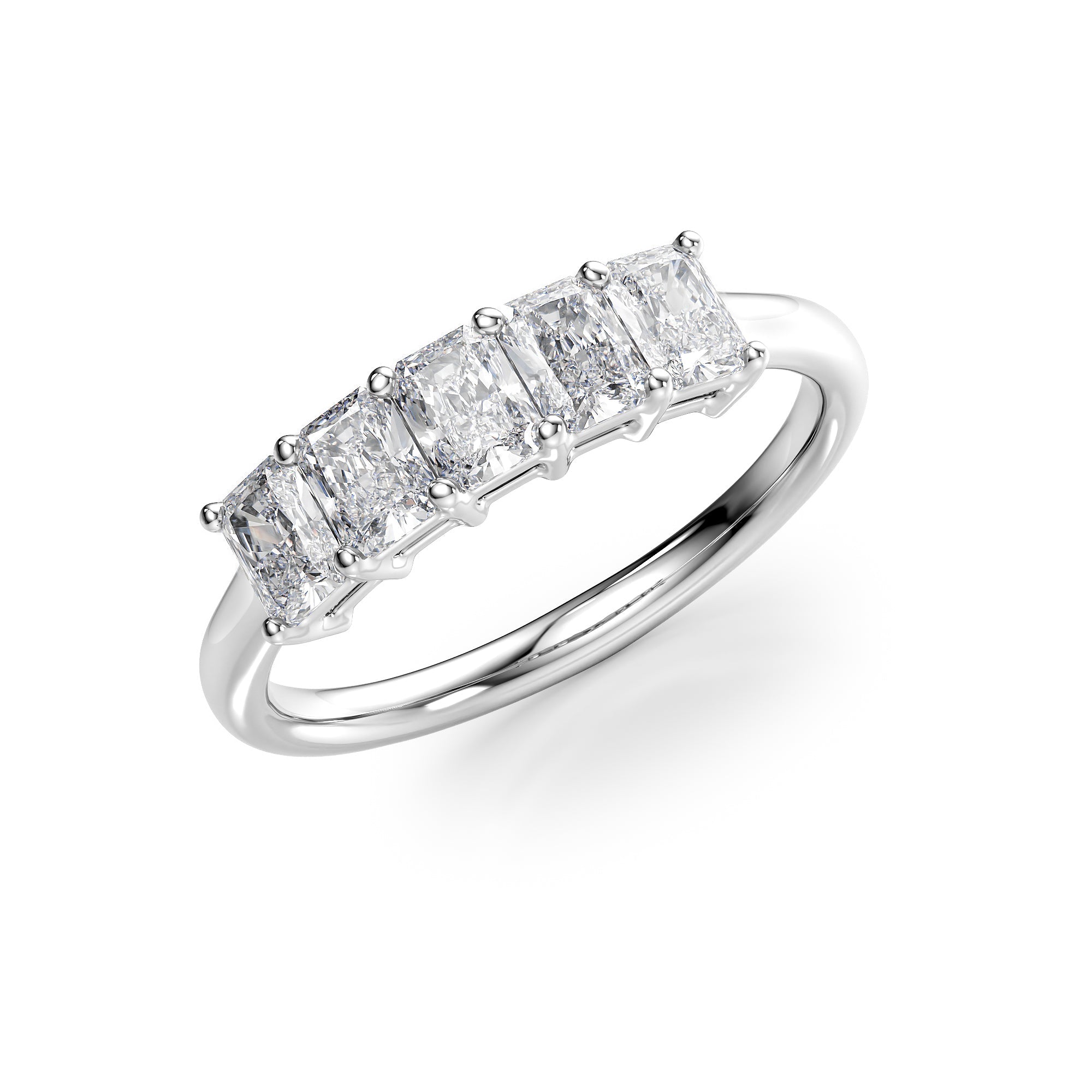 1ct Isidra Radiant Cut Moissanite Ring - Silver