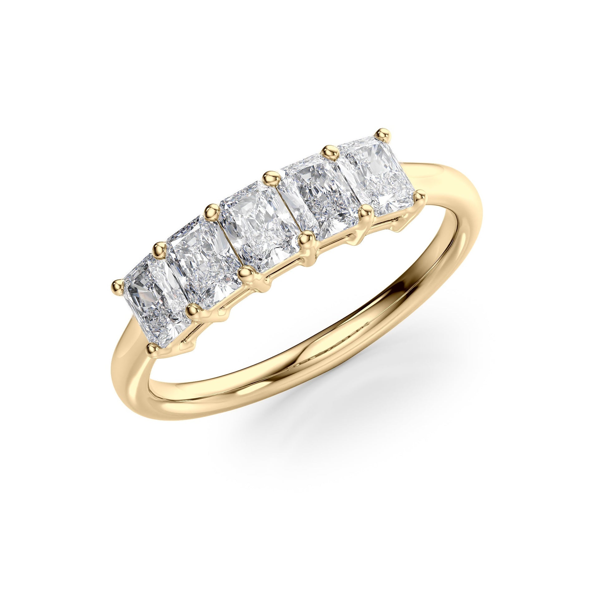 1ct Isidra Radiant Cut Moissanite Ring - Gold