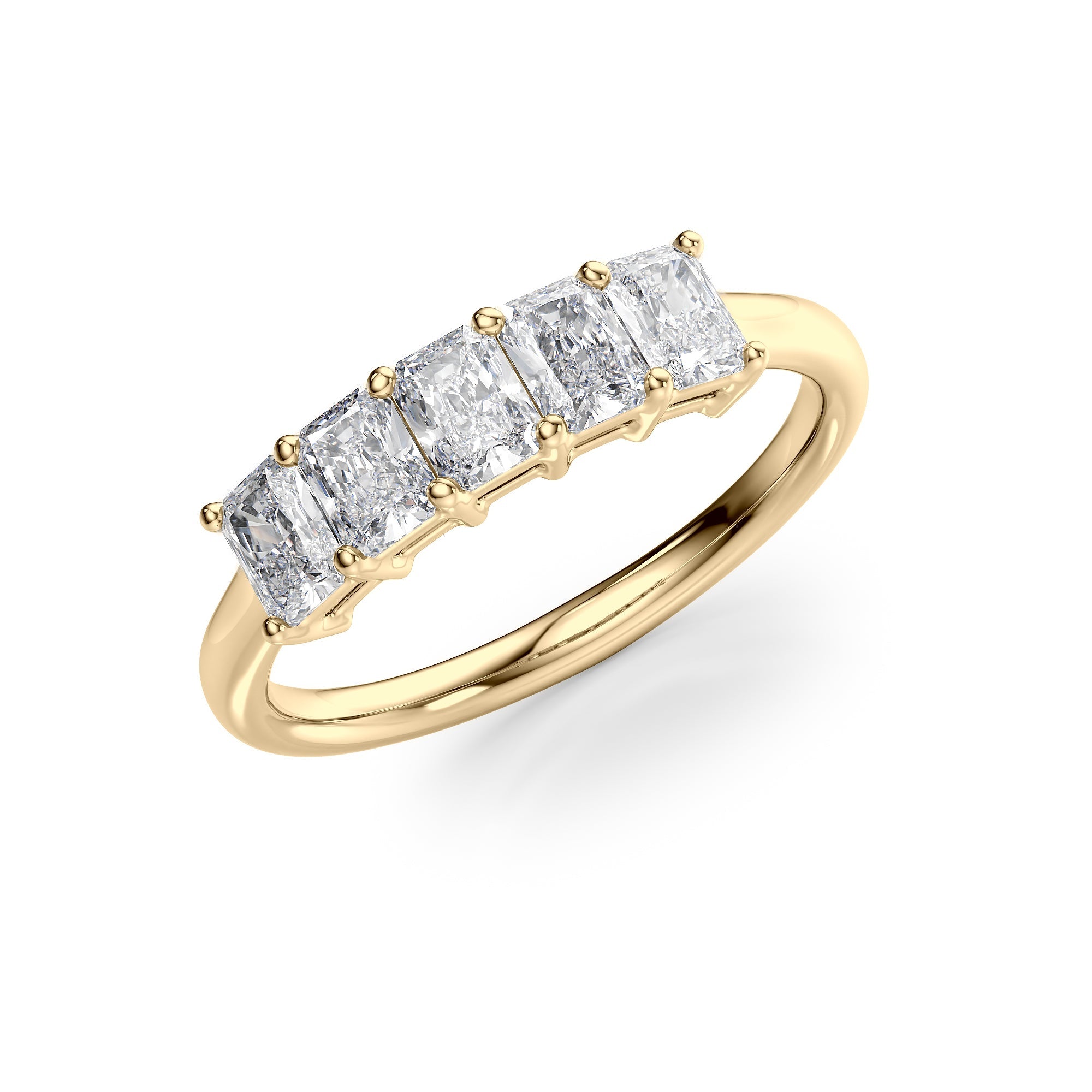 1ct Isidra Radiant Cut Moissanite Ring - Gold
