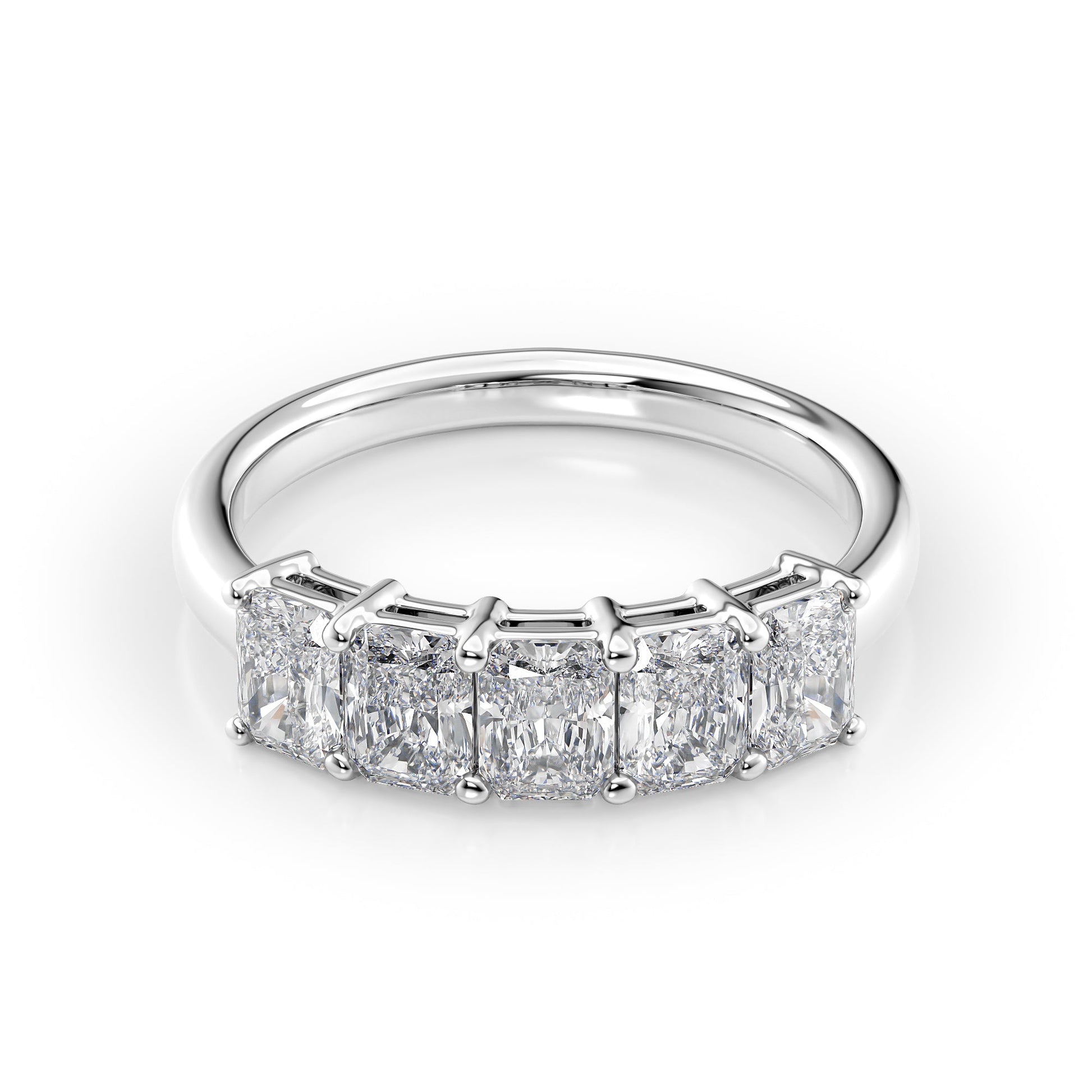 1.5ct Atira Radiant Cut Moissanite Ring - Silver