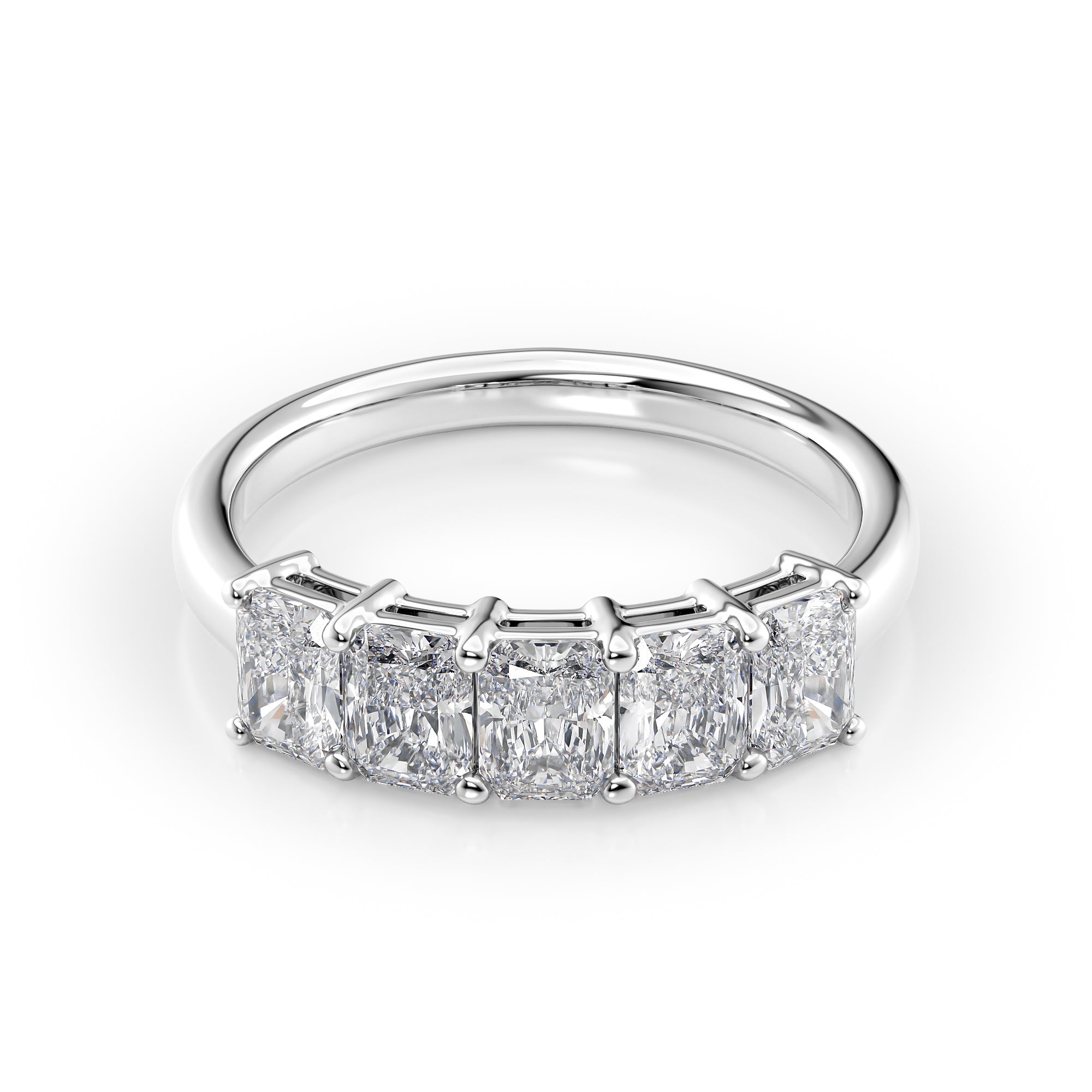 1.5ct Atira Radiant Cut Moissanite Ring - Silver