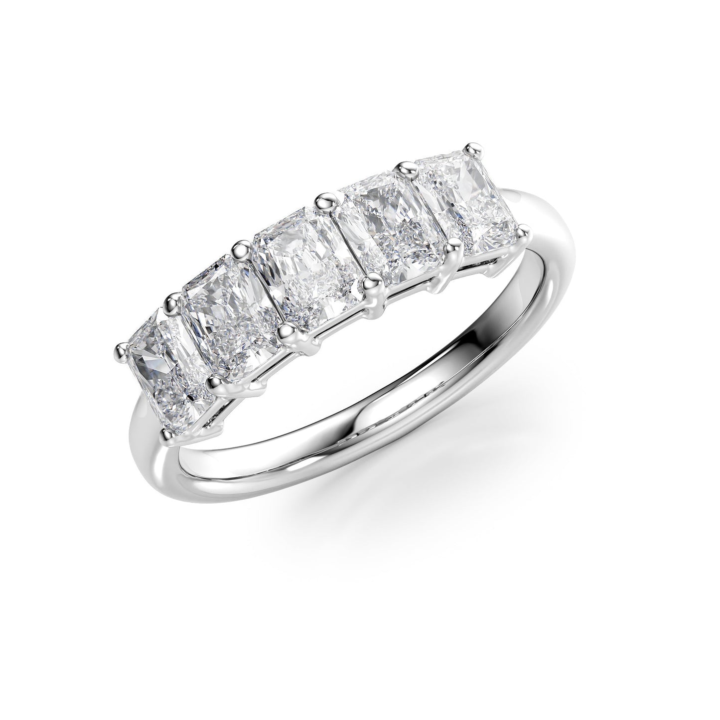 1.5ct Atira Radiant Cut Moissanite Ring - Silver