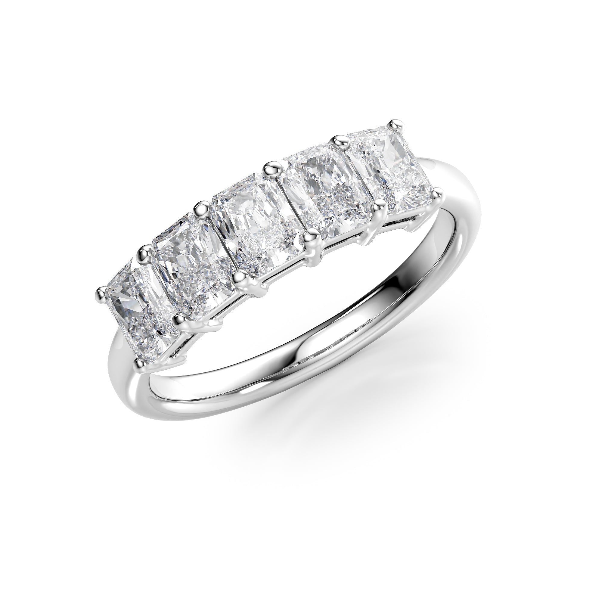 1.5ct Atira Radiant Cut Moissanite Ring - Silver