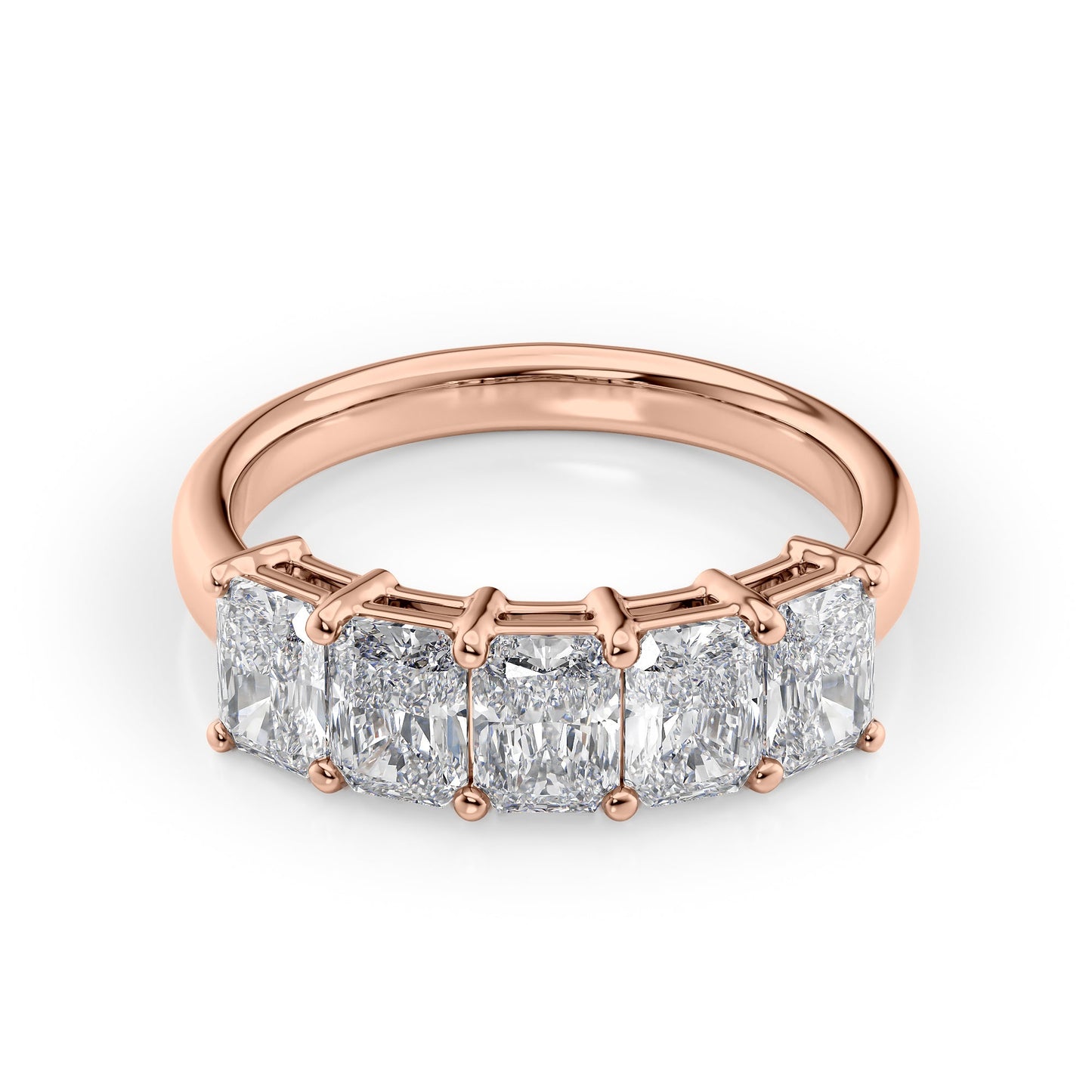 2ct Erena Radiant Cut Moissanite Ring - Rose Gold