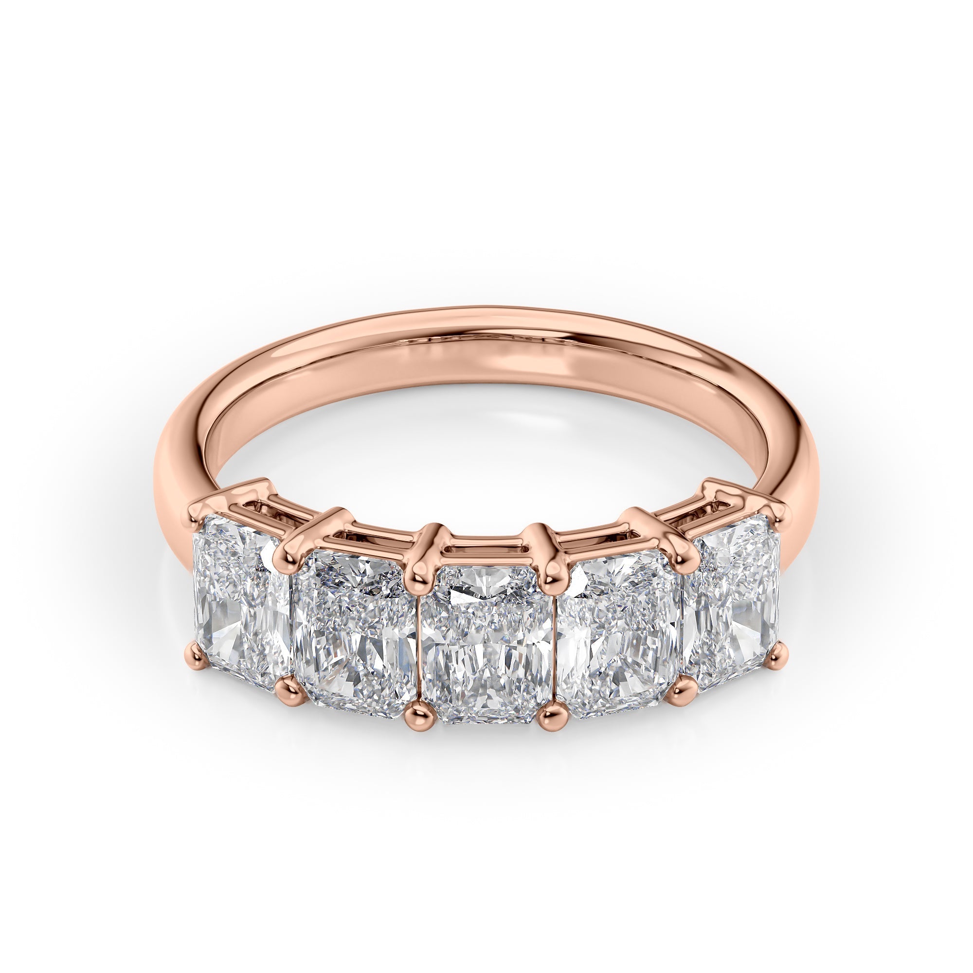 2ct Erena Radiant Cut Moissanite Ring - Rose Gold