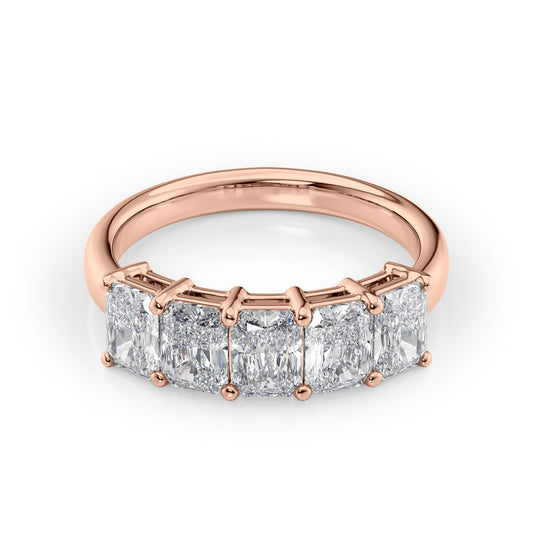2ct Erena Radiant Cut Moissanite Ring - Rose Gold