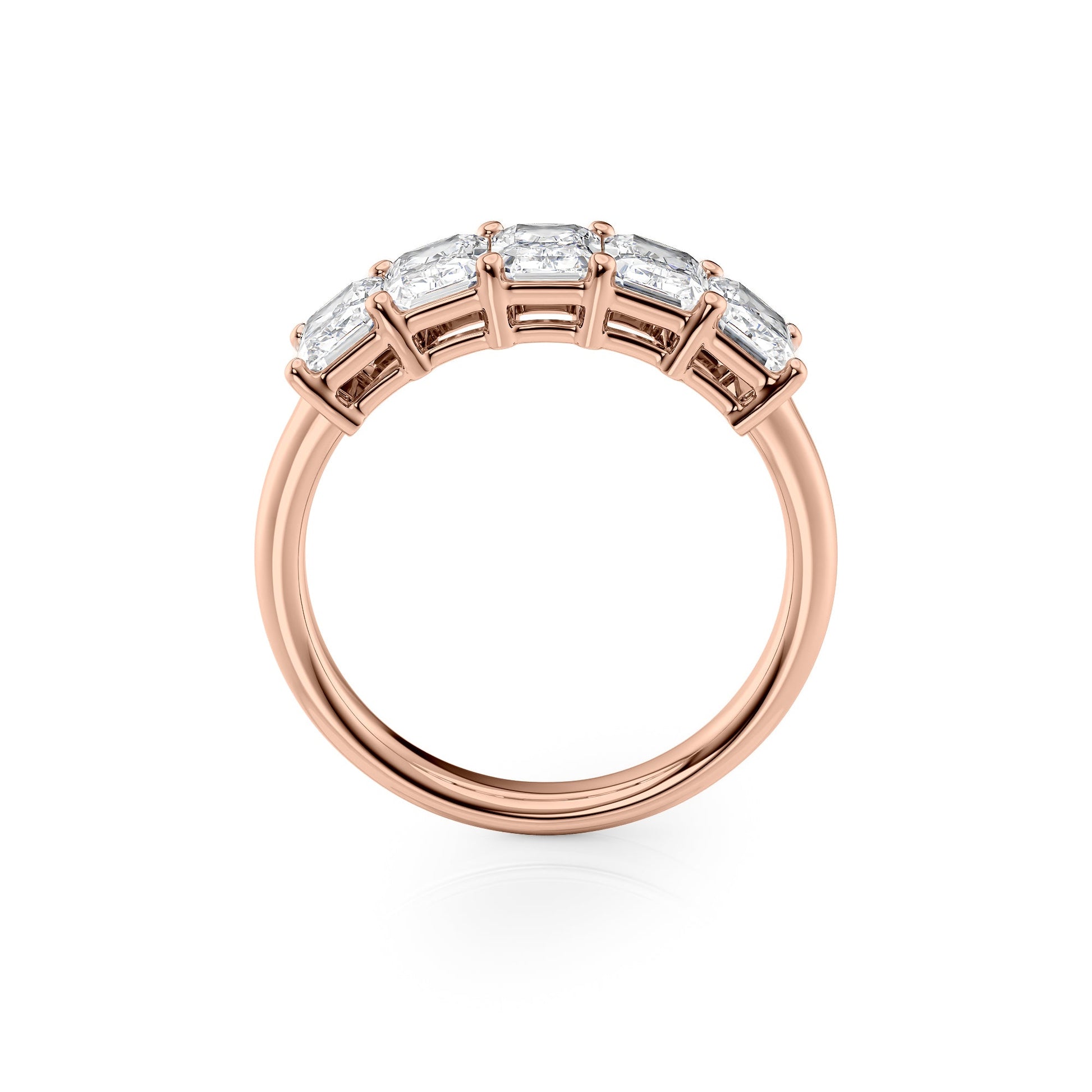 2ct Erena Radiant Cut Moissanite Ring - Rose Gold