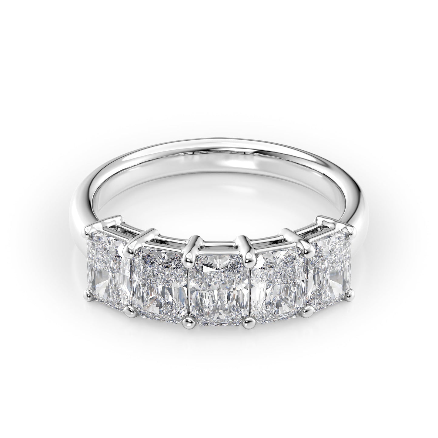 2ct Erena Radiant Cut Moissanite Ring - Silver