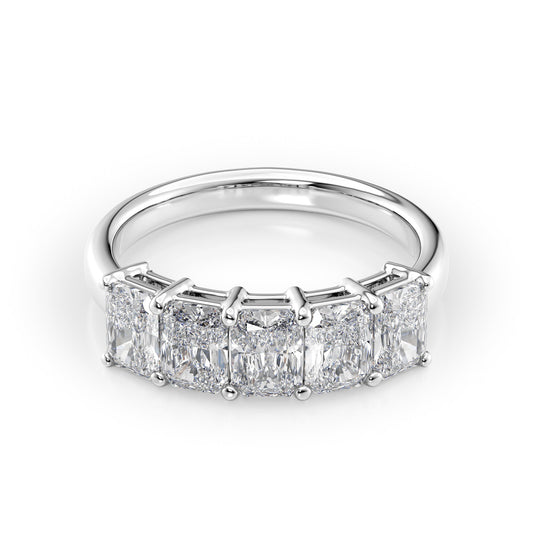 2ct Erena Radiant Cut Moissanite Ring - Silver