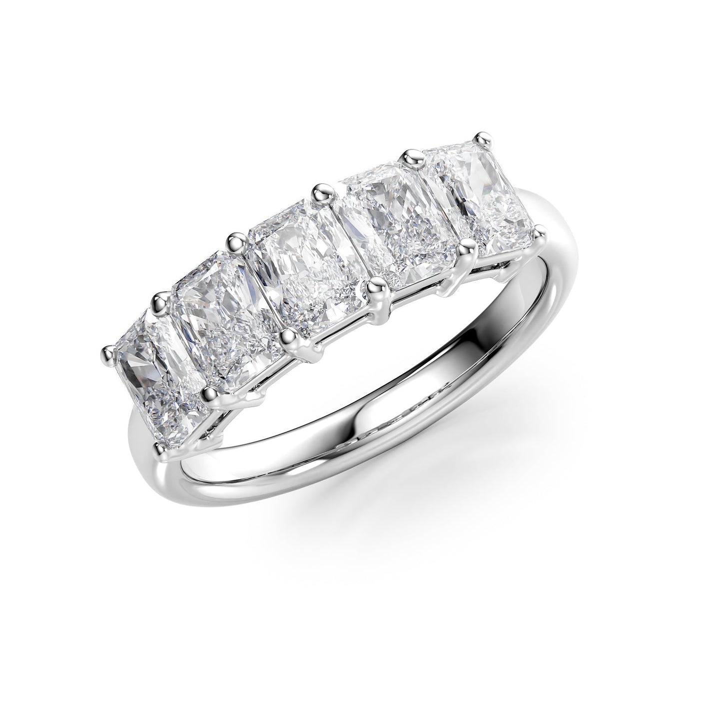 2ct Erena Radiant Cut Moissanite Ring - Silver