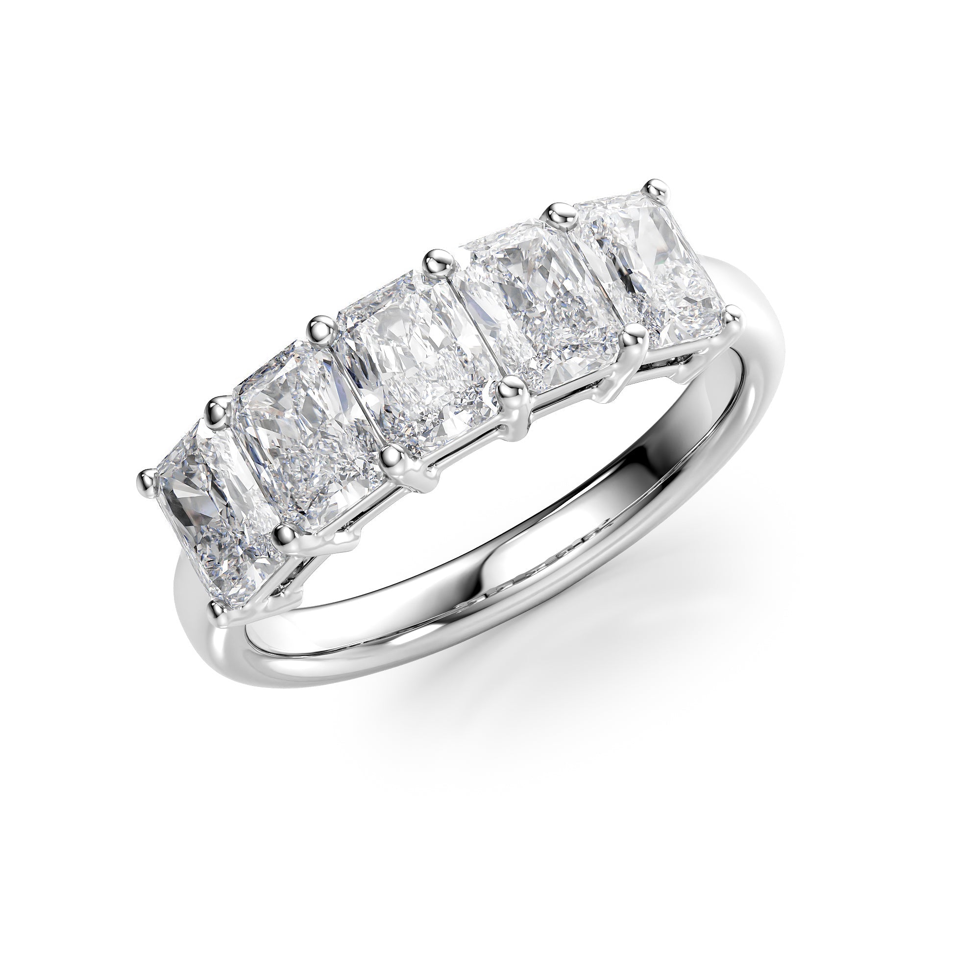 2ct Erena Radiant Cut Moissanite Ring - Silver