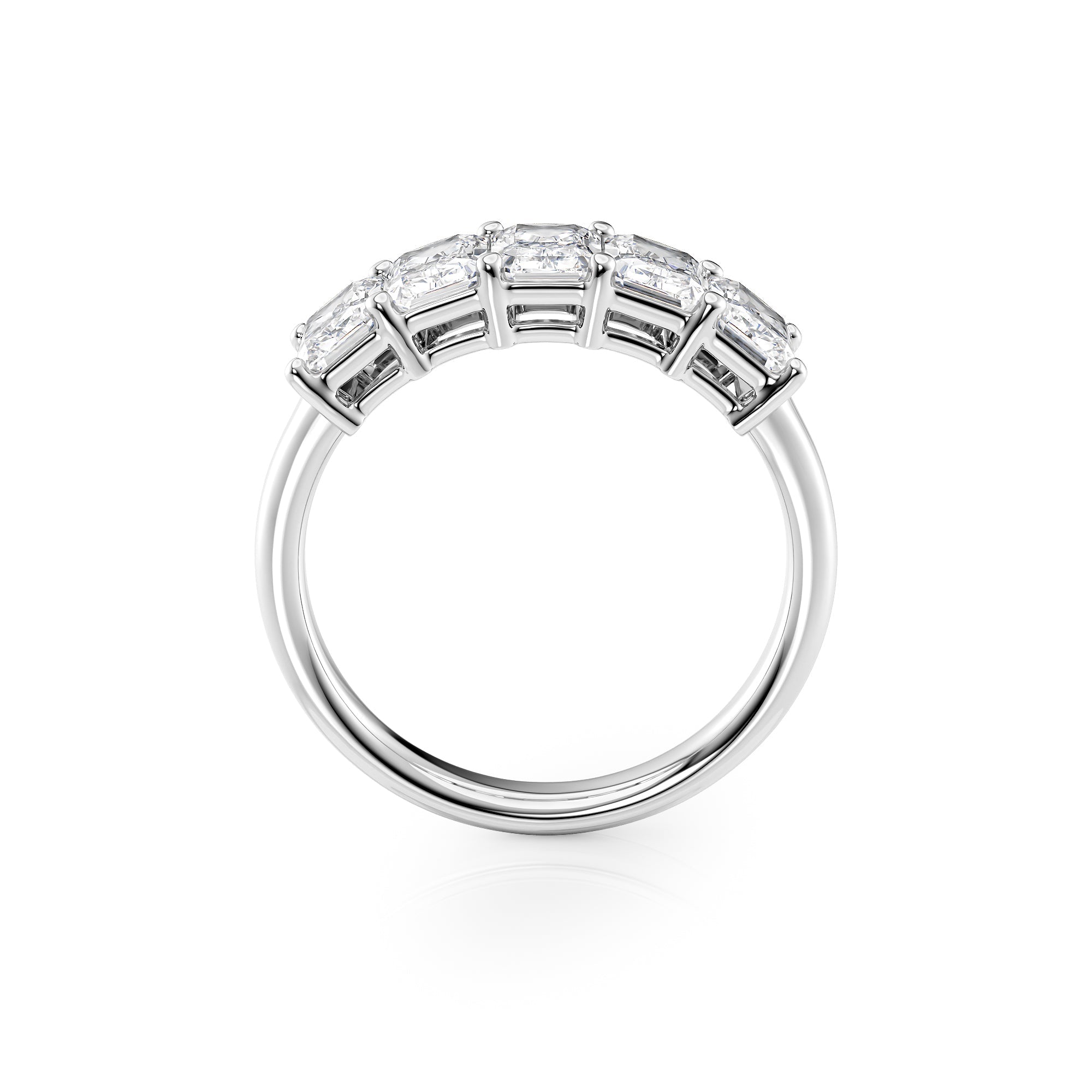 2ct Erena Radiant Cut Moissanite Ring - Silver