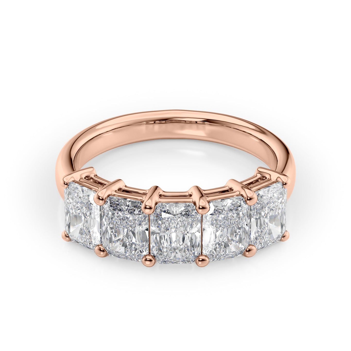 2.5ct Lendra Radiant Cut Moissanite Ring - Rose Gold