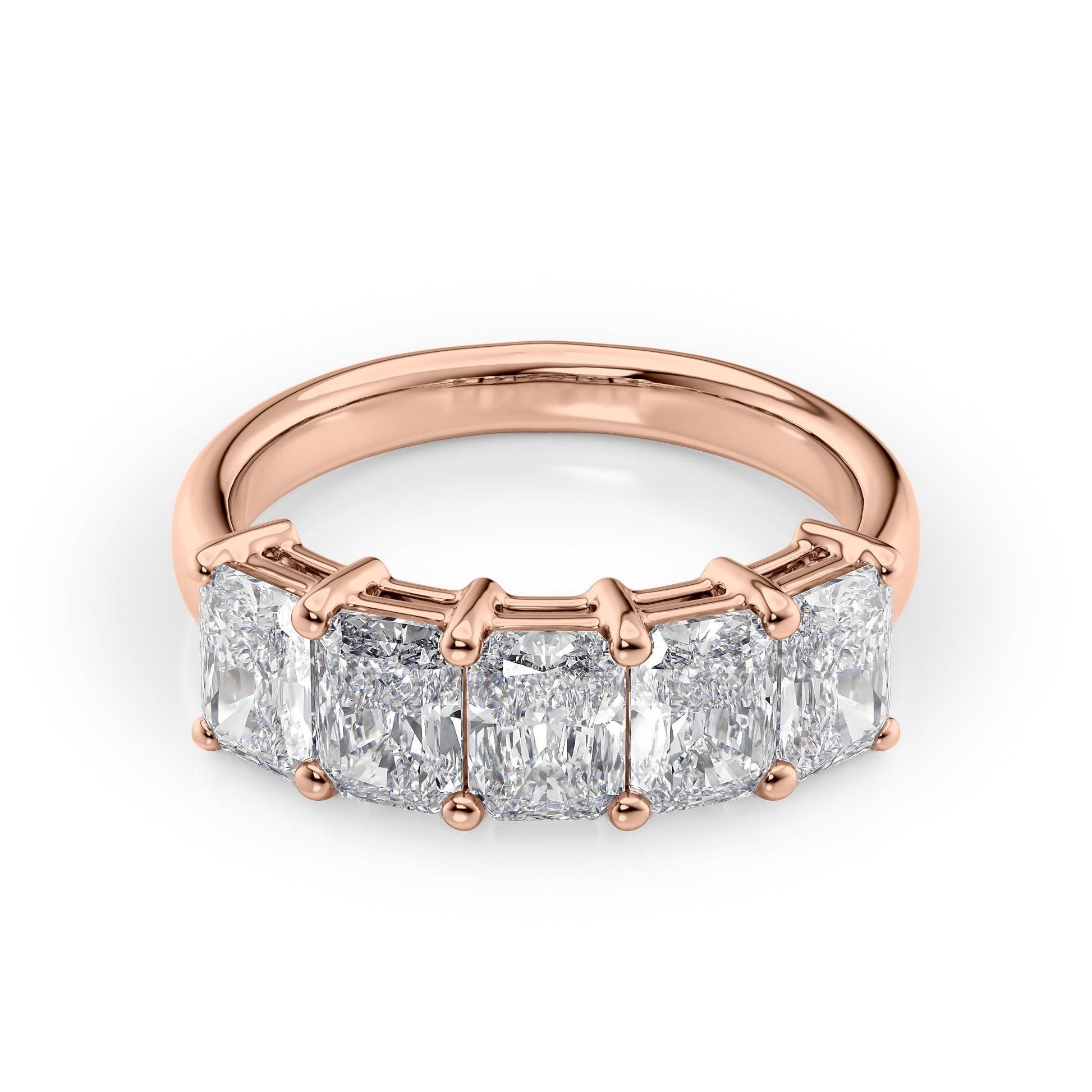 2.5ct Lendra Radiant Cut Moissanite Ring - Rose Gold
