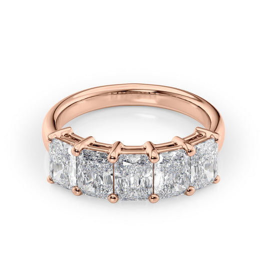 2.5ct Lendra Radiant Cut Moissanite Ring - Rose Gold