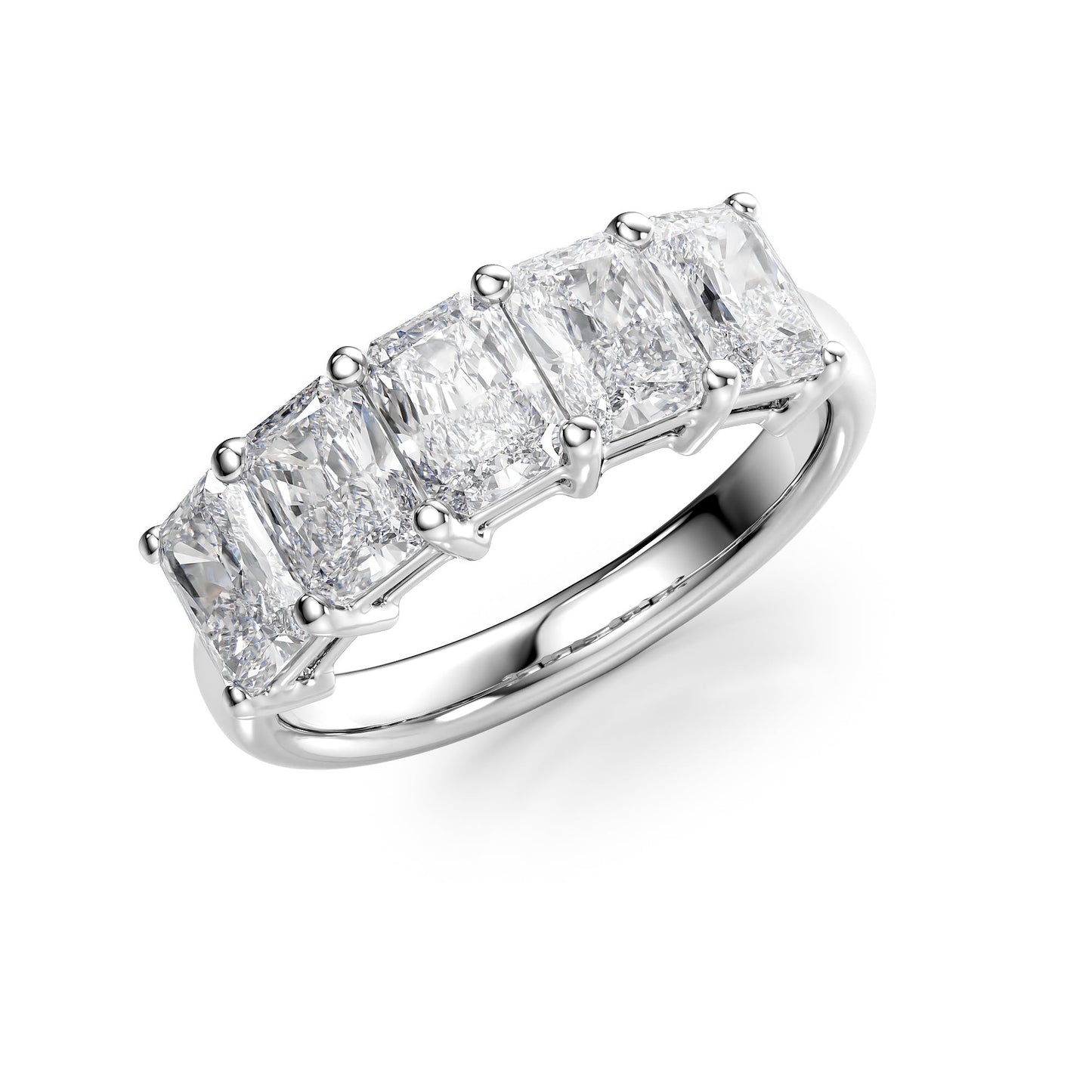 2.5ct Lendra Radiant Cut Moissanite Ring - Silver