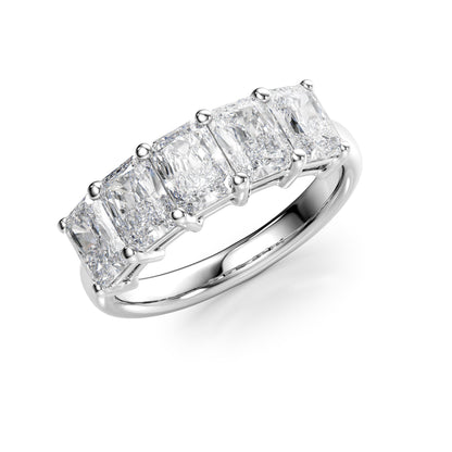 2.5ct Lendra Radiant Cut Moissanite Ring - Silver