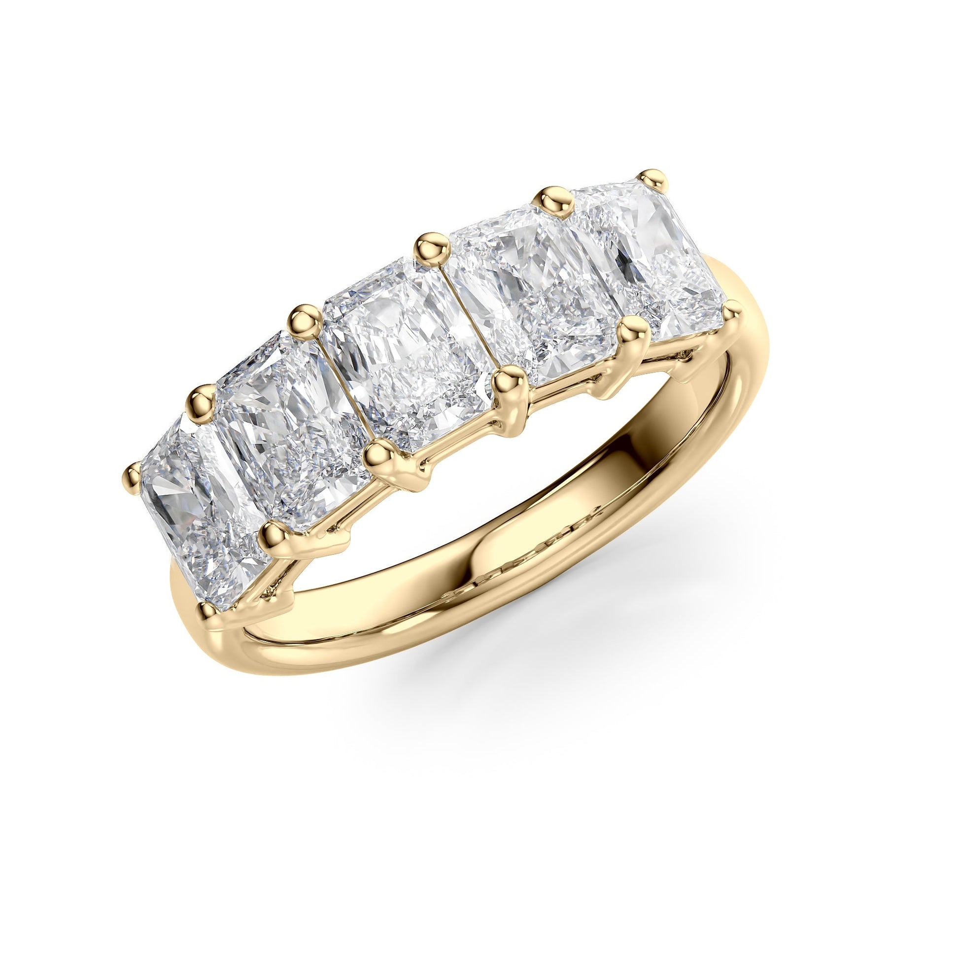 2.5ct Lendra Radiant Cut Moissanite Ring - Gold