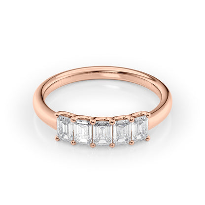 1ct Evita Emerald Cut Moissanite Ring - Rose Gold