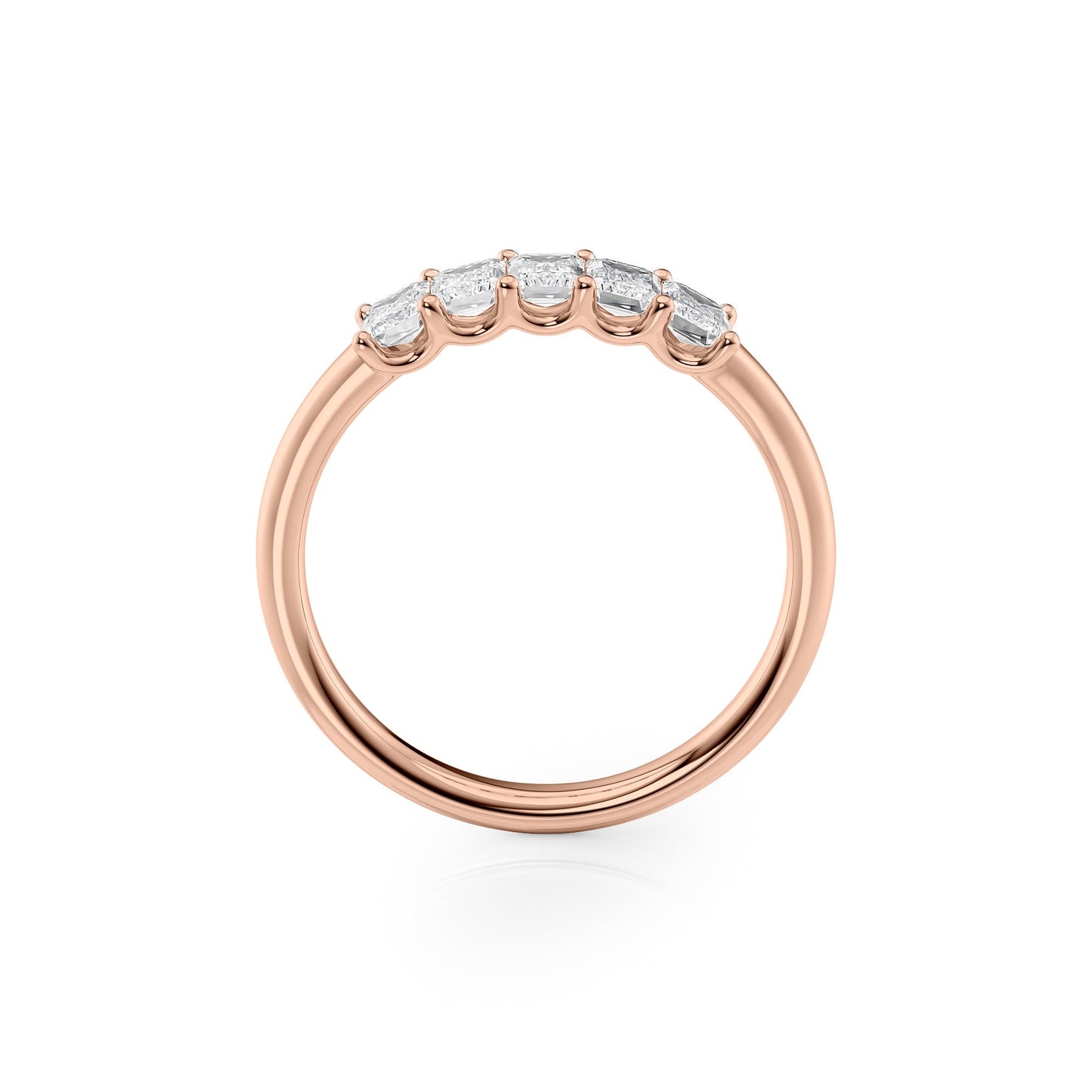 1ct Evita Emerald Cut Moissanite Ring - Rose Gold