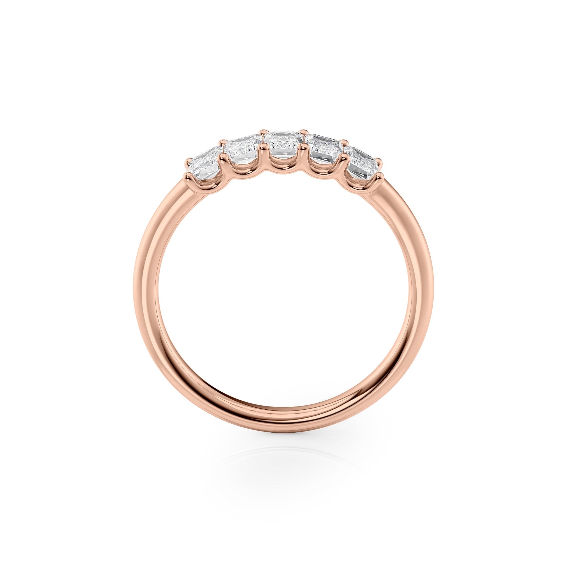 1ct Evita Emerald Cut Moissanite Ring - Rose Gold