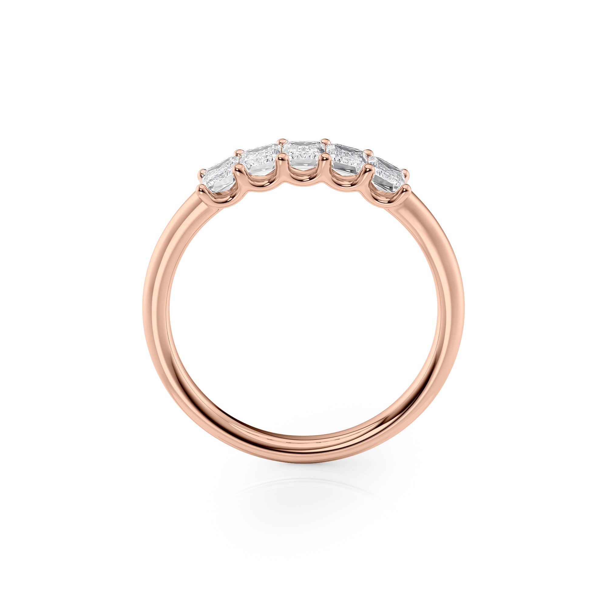 1ct Evita Emerald Cut Moissanite Ring - Rose Gold