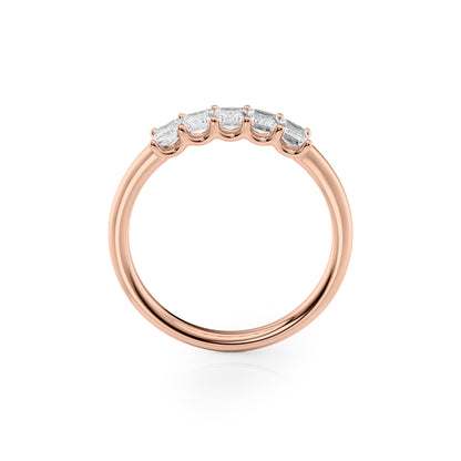 1ct Evita Emerald Cut Moissanite Ring - Rose Gold