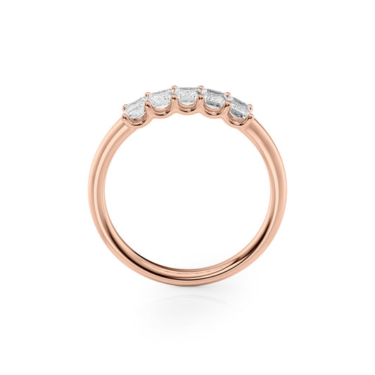 1ct Evita Emerald Cut Moissanite Ring - Rose Gold