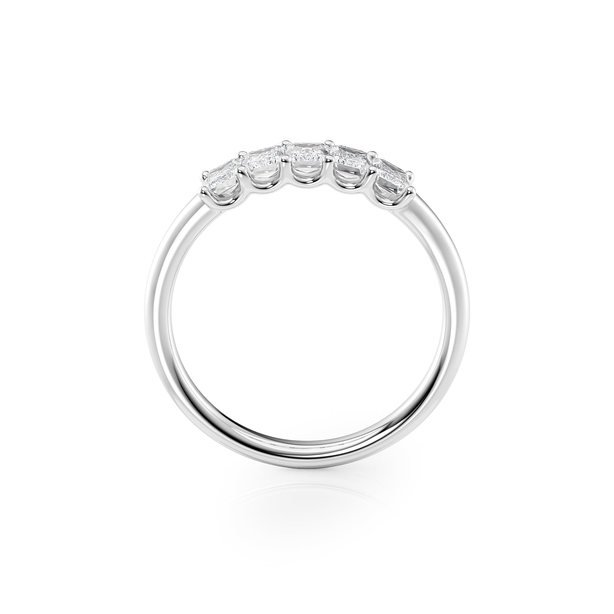 1ct Evita Emerald Cut Moissanite Ring - Silver