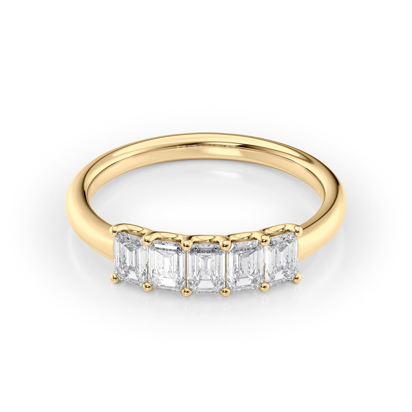 1ct Evita Emerald Cut Moissanite Ring - Gold