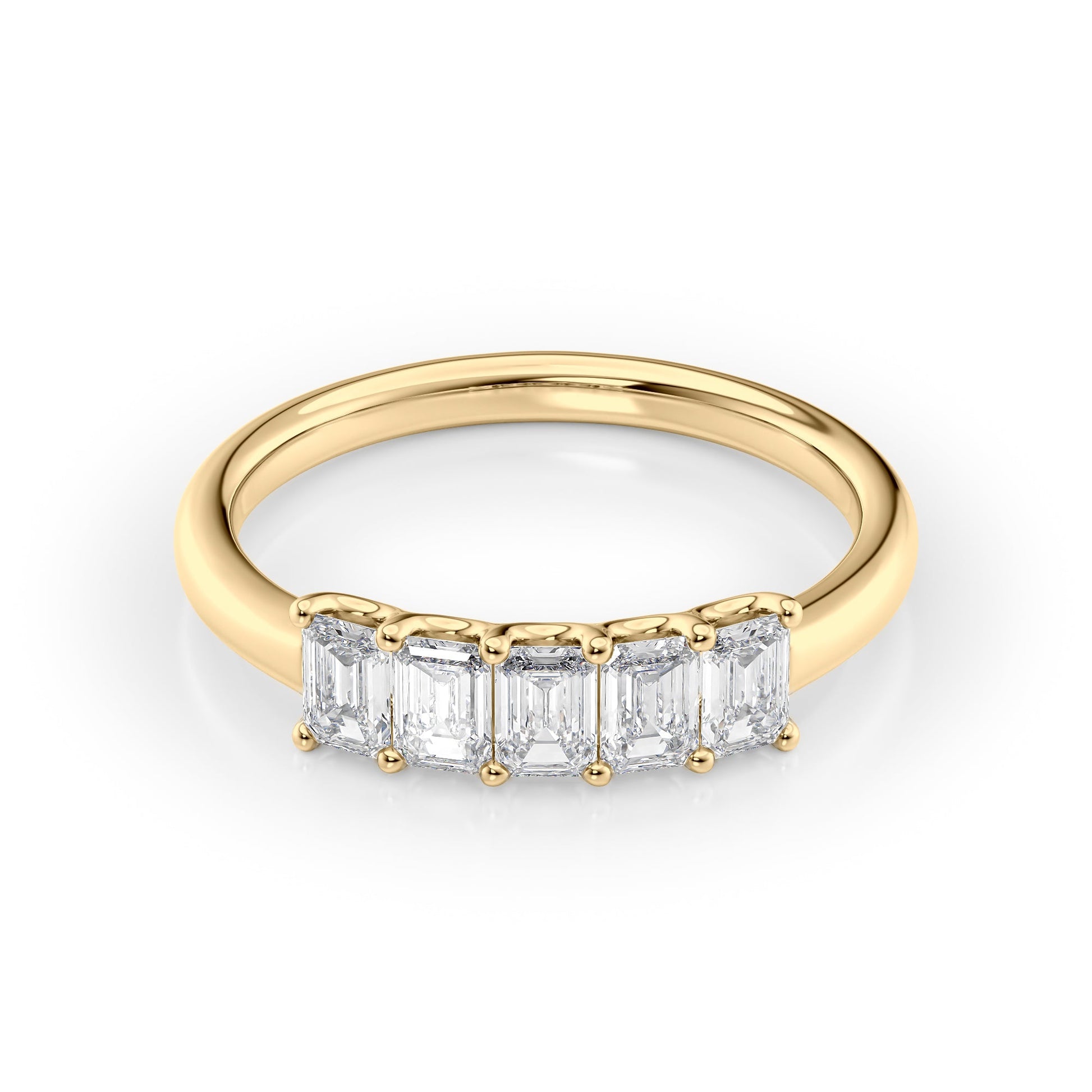 1ct Evita Emerald Cut Moissanite Ring - Gold
