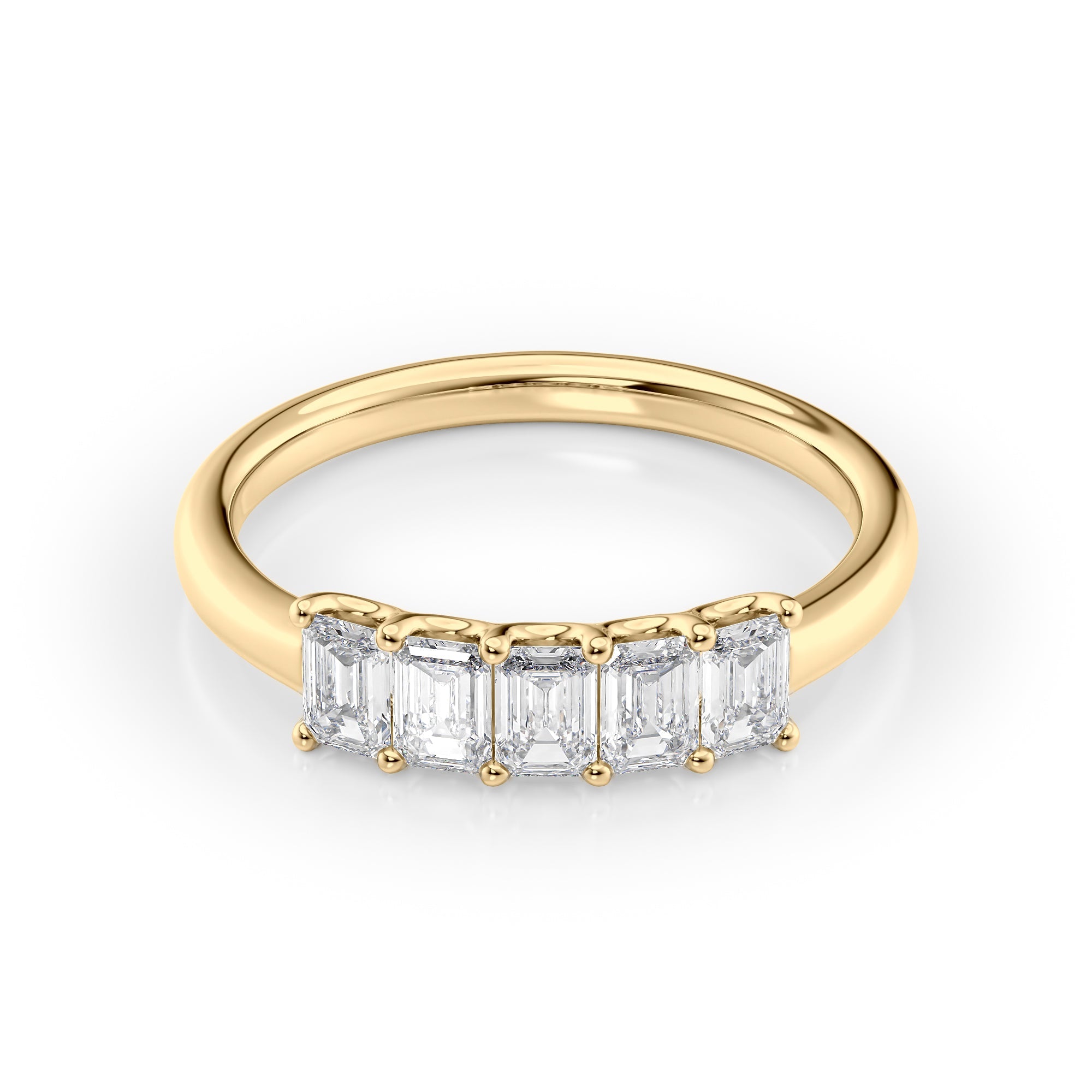 1ct Evita Emerald Cut Moissanite Ring - Gold