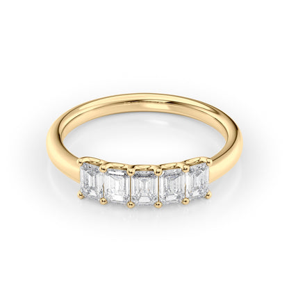 1ct Evita Emerald Cut Moissanite Ring - Gold