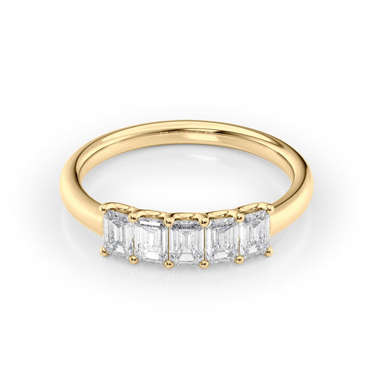 1ct Evita Emerald Cut Moissanite Ring - Gold