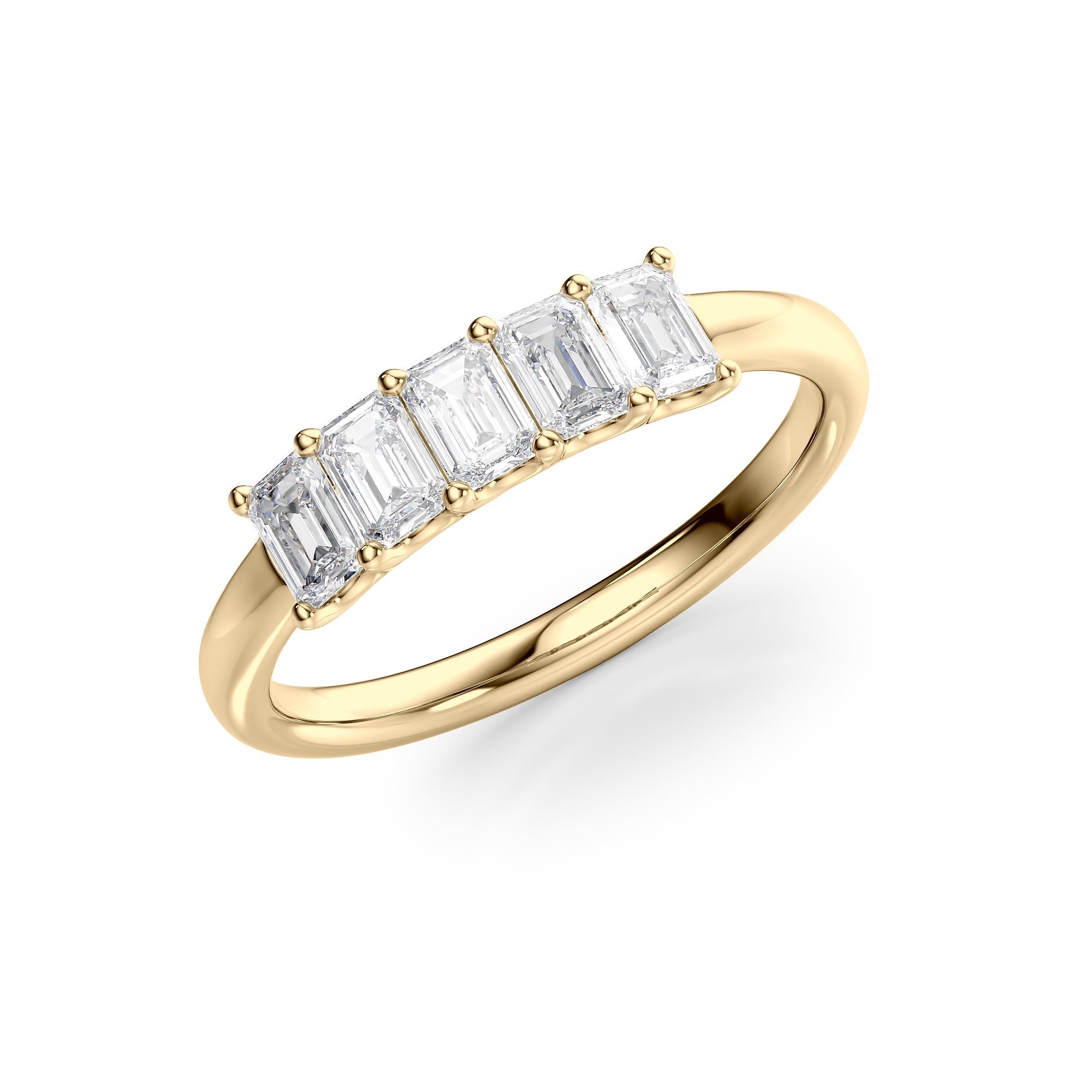 1ct Evita Emerald Cut Moissanite Ring - Gold