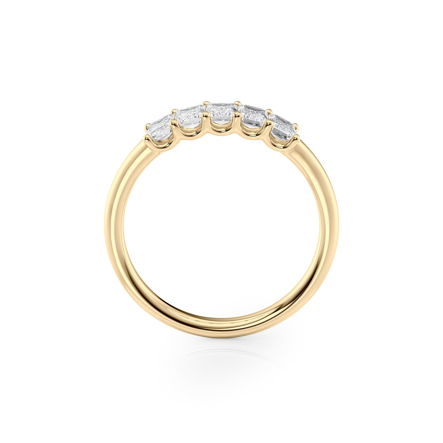 1ct Evita Emerald Cut Moissanite Ring - Gold