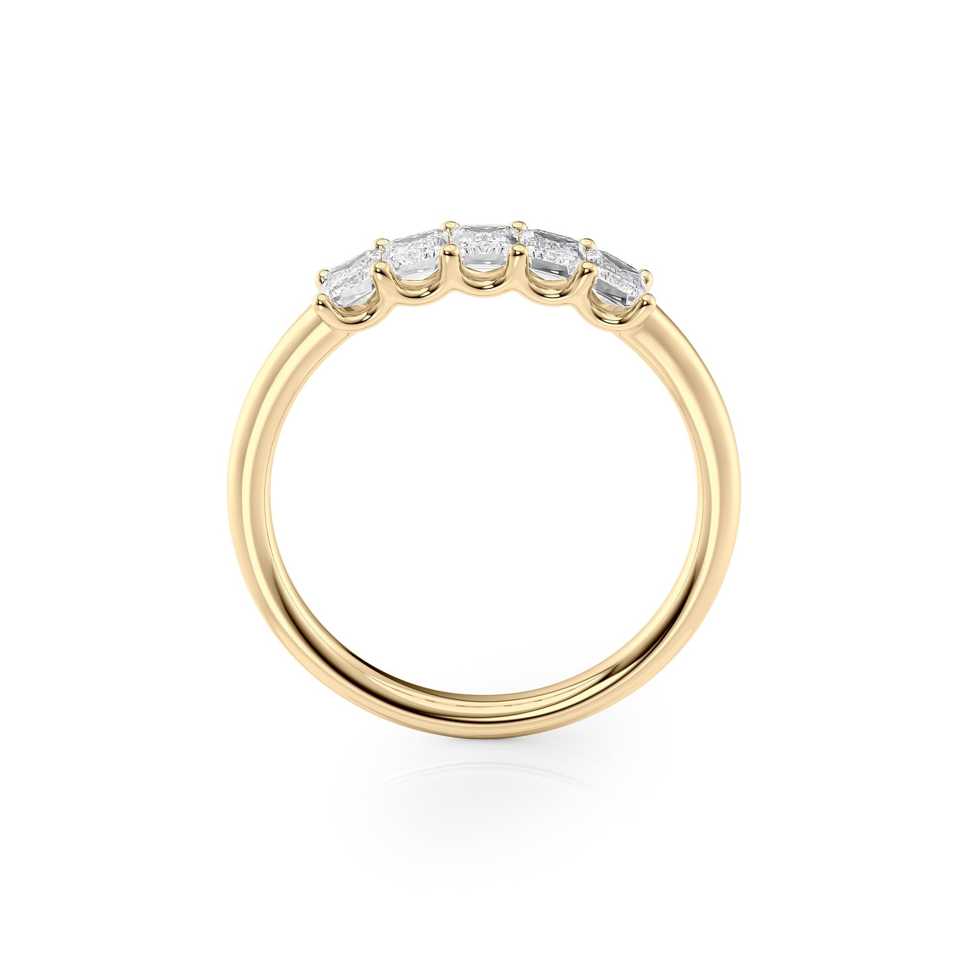 1ct Evita Emerald Cut Moissanite Ring - Gold