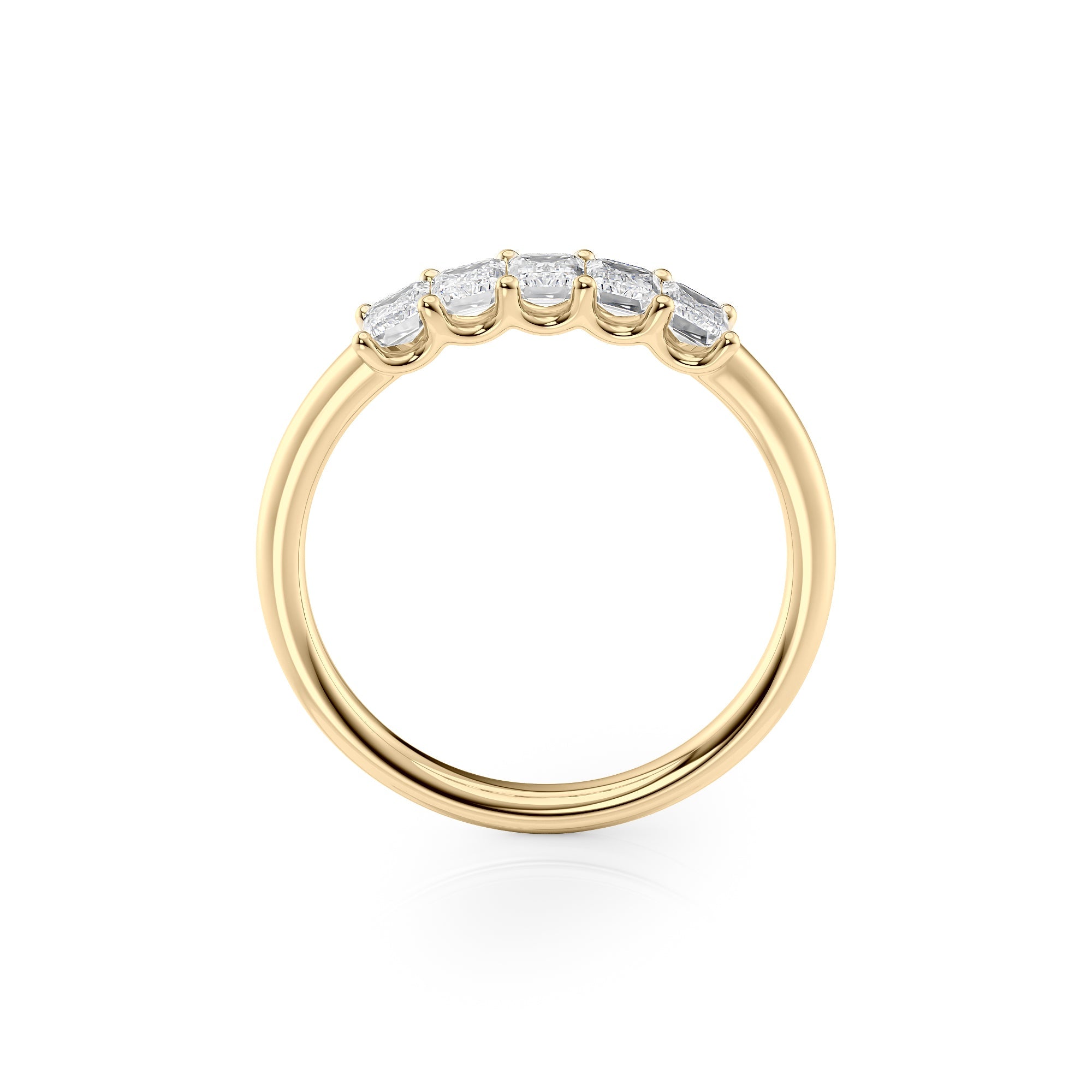 1ct Evita Emerald Cut Moissanite Ring - Gold
