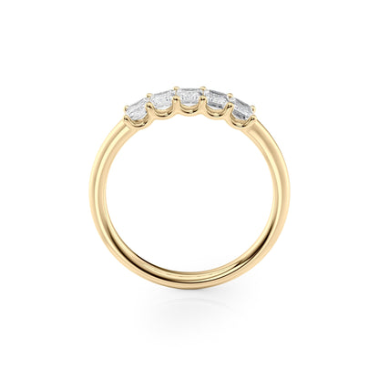 1ct Evita Emerald Cut Moissanite Ring - Gold