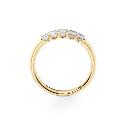 1ct Evita Emerald Cut Moissanite Ring - Gold
