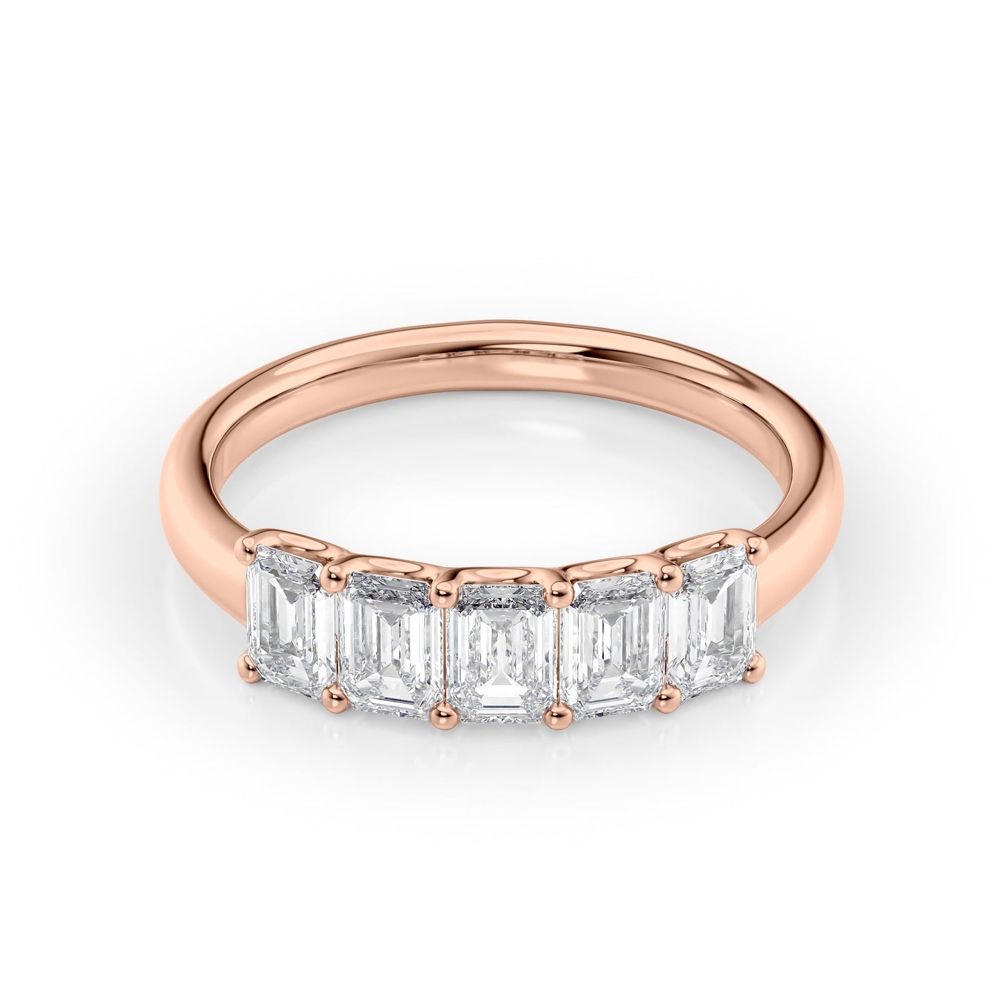 1.5ct Alondra Emerald Cut Moissanite Ring - Rose Gold