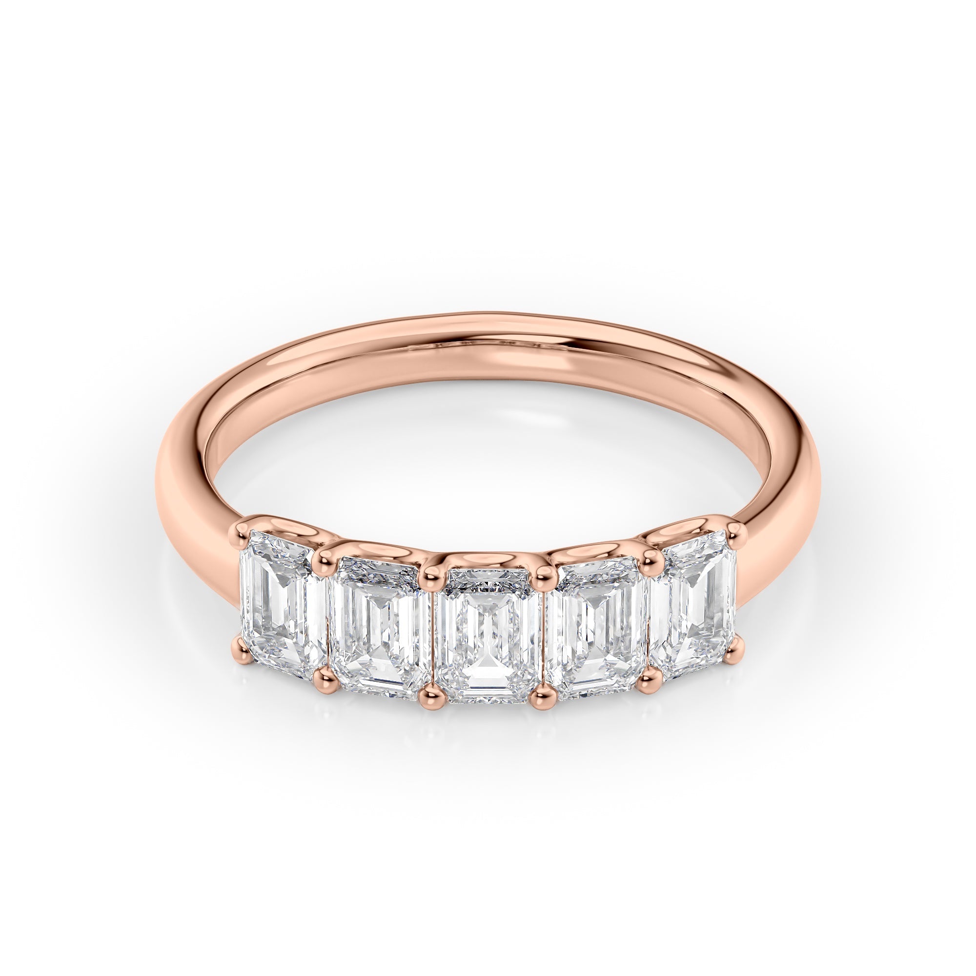 1.5ct Alondra Emerald Cut Moissanite Ring - Rose Gold
