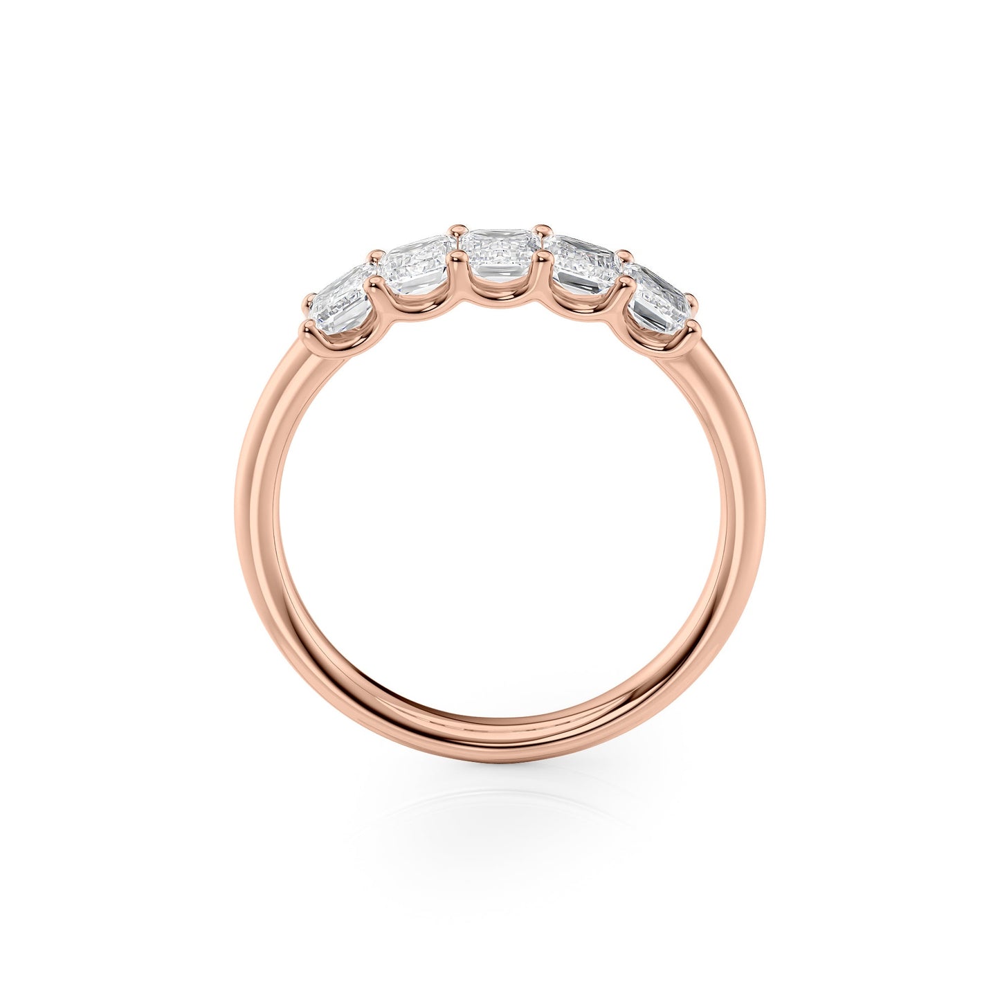 1.5ct Alondra Emerald Cut Moissanite Ring - Rose Gold