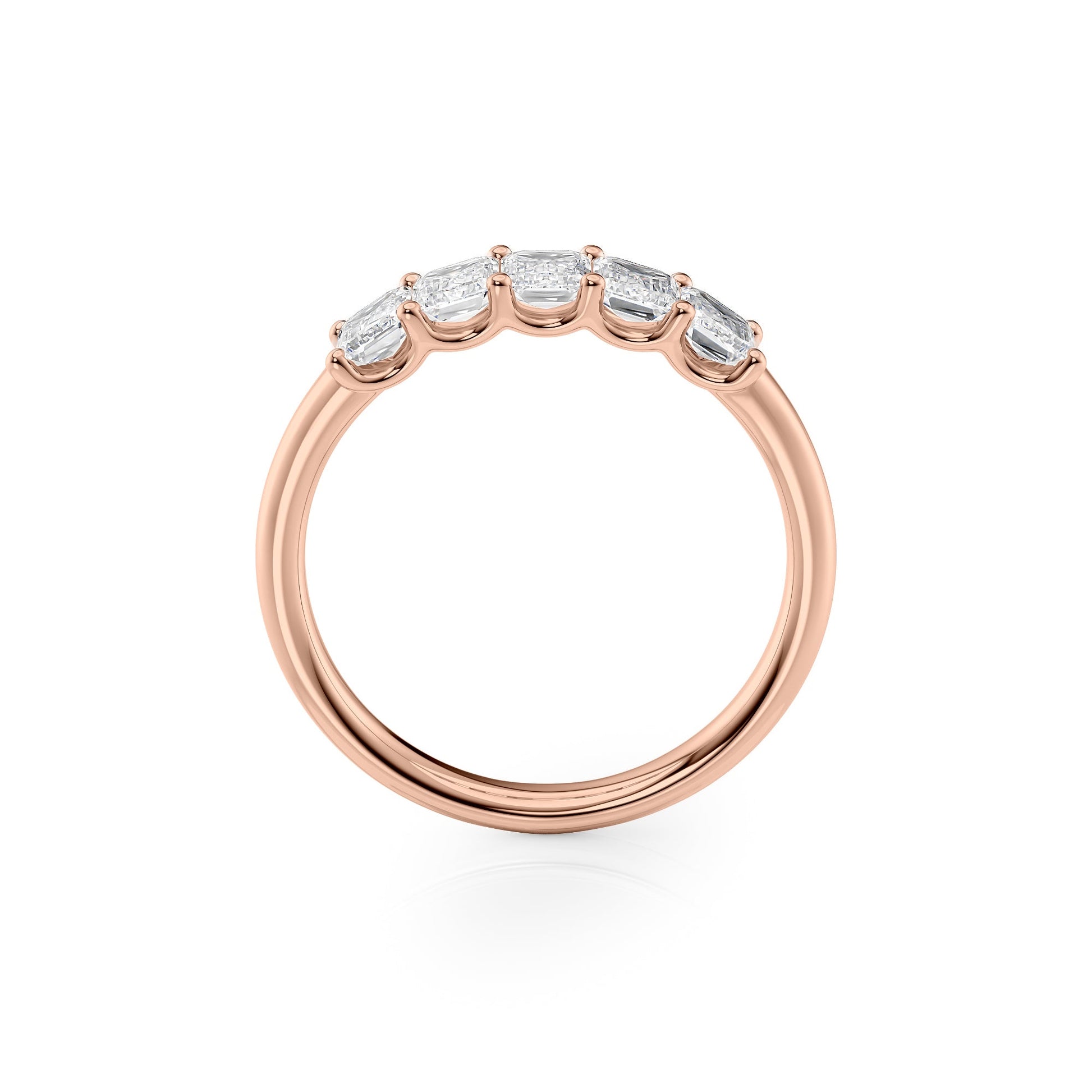 1.5ct Alondra Emerald Cut Moissanite Ring - Rose Gold