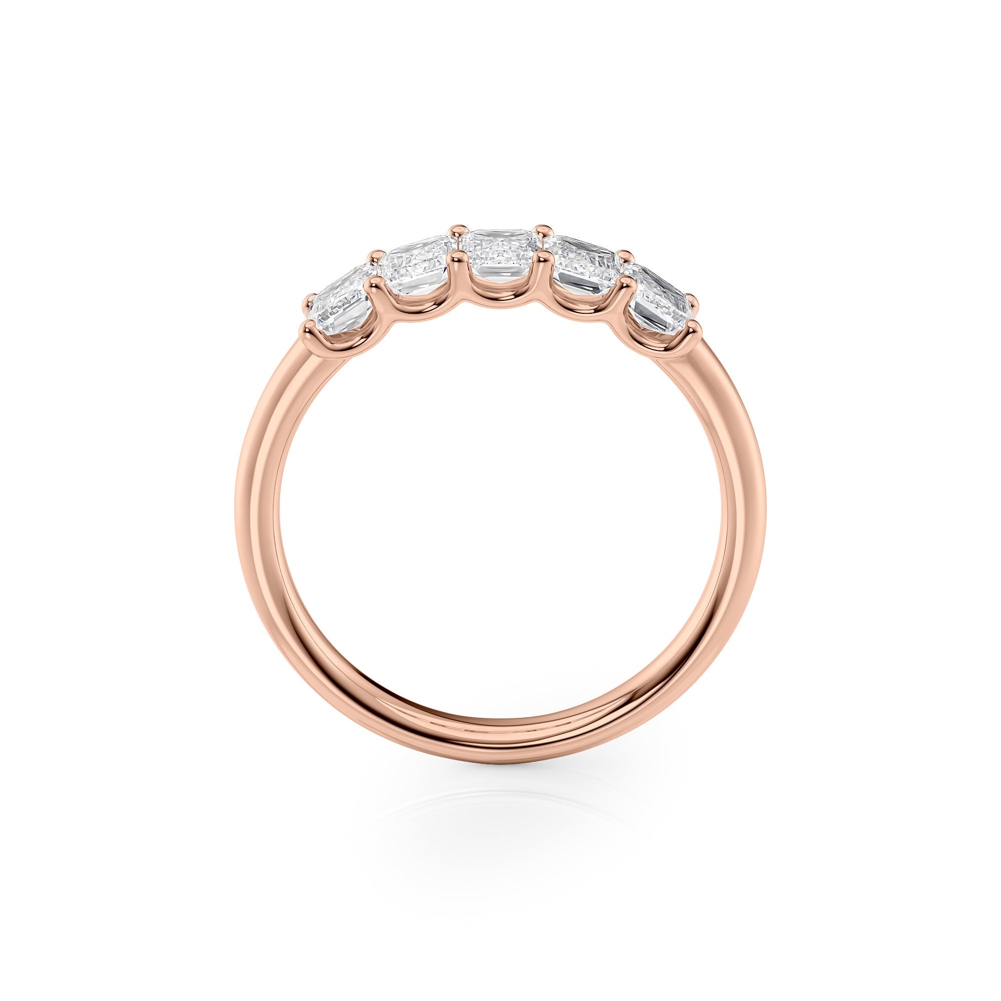 1.5ct Alondra Emerald Cut Moissanite Ring - Rose Gold