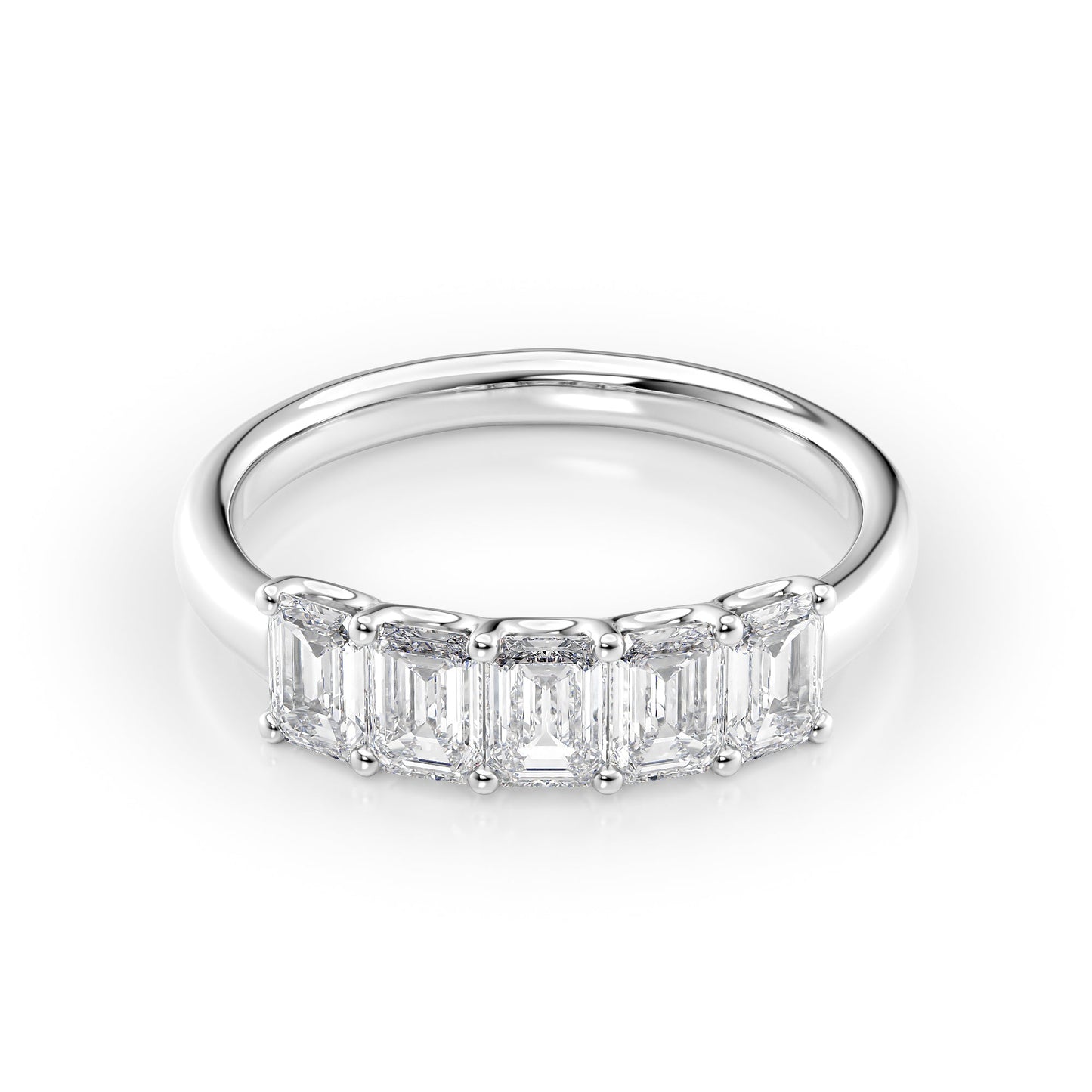 1.5ct Alondra Emerald Cut Moissanite Ring - Silver