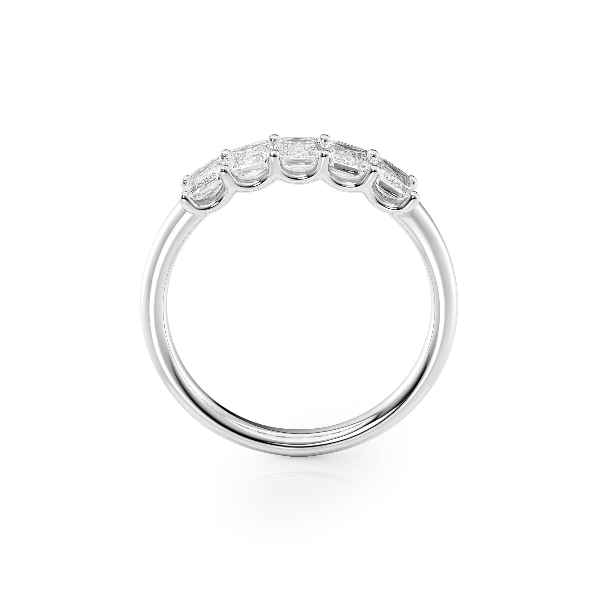 1.5ct Alondra Emerald Cut Moissanite Ring - Silver